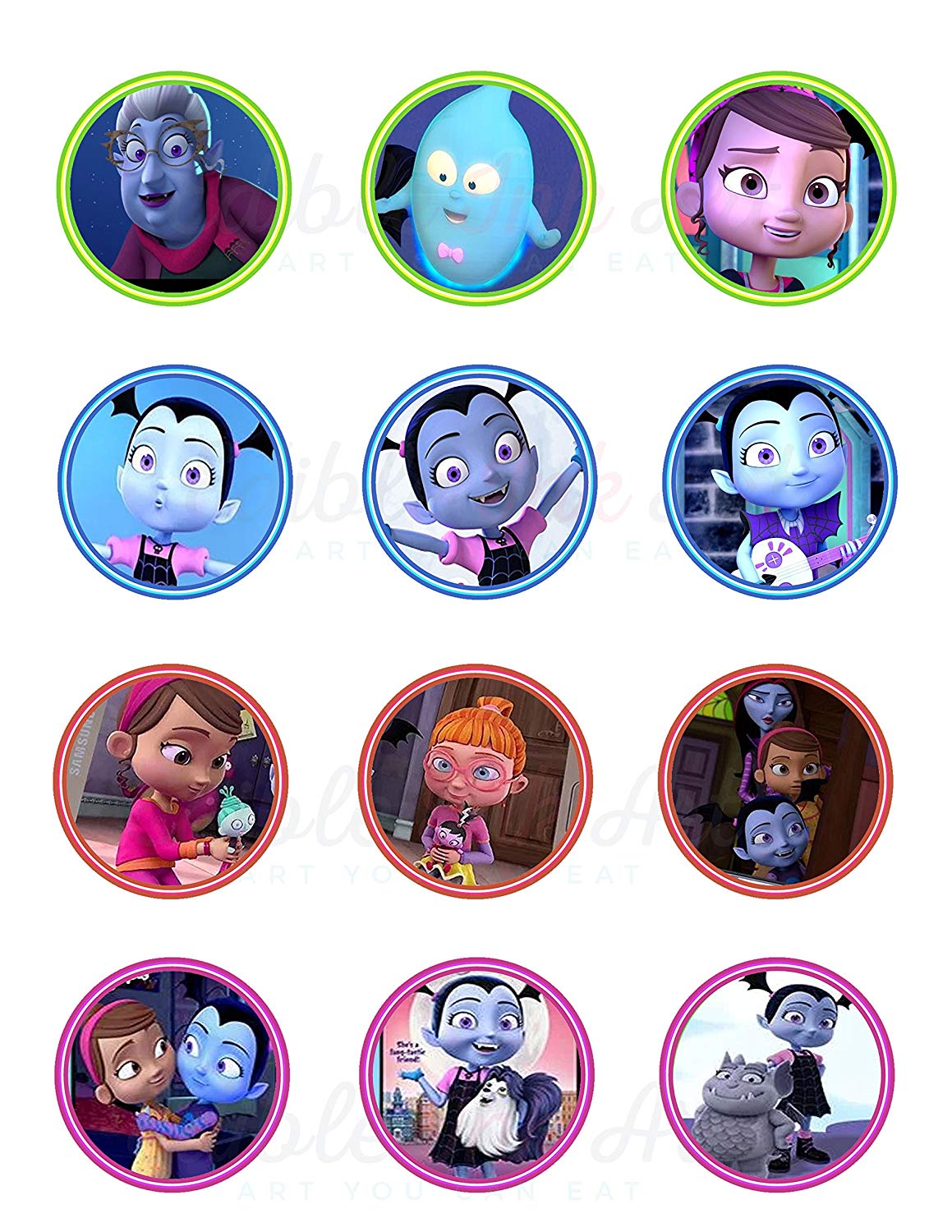Vampirina Edible Cupcake Toppers – Round Icing Sheet Birthday Par - Edible Cake Topper | Icing Sheet | Birthday Cake Decoration