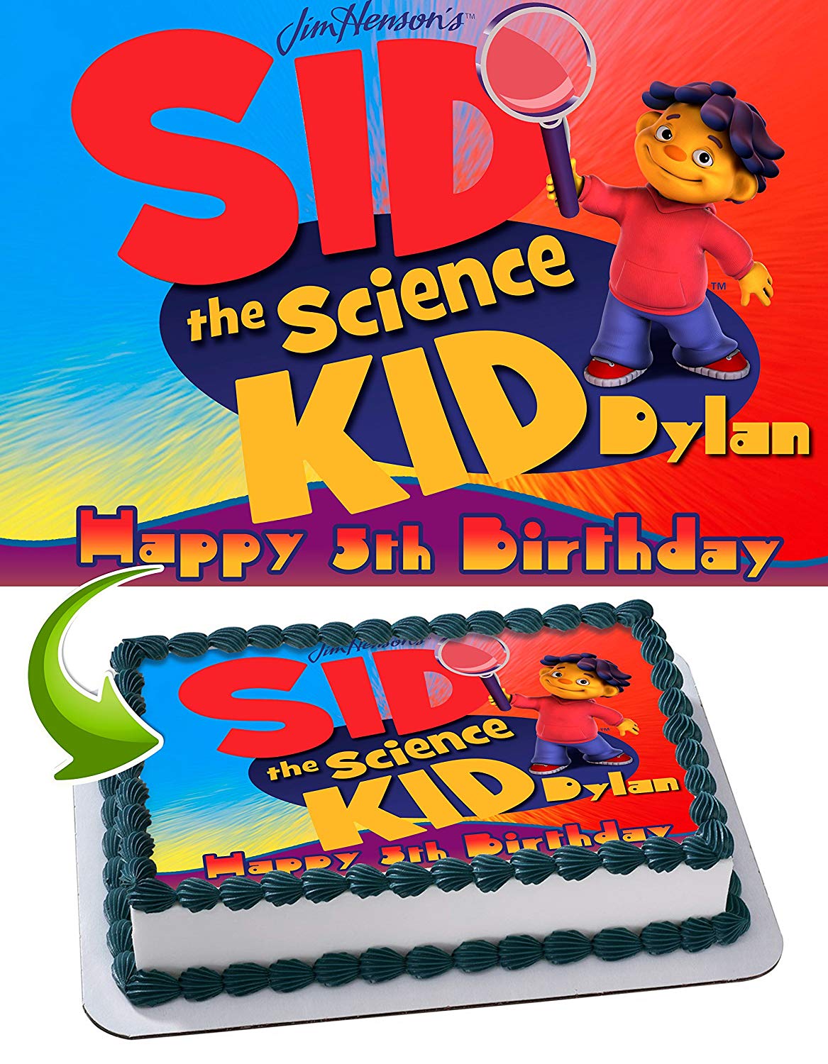 Sid the Science Kid SIK Edible Cake Topper