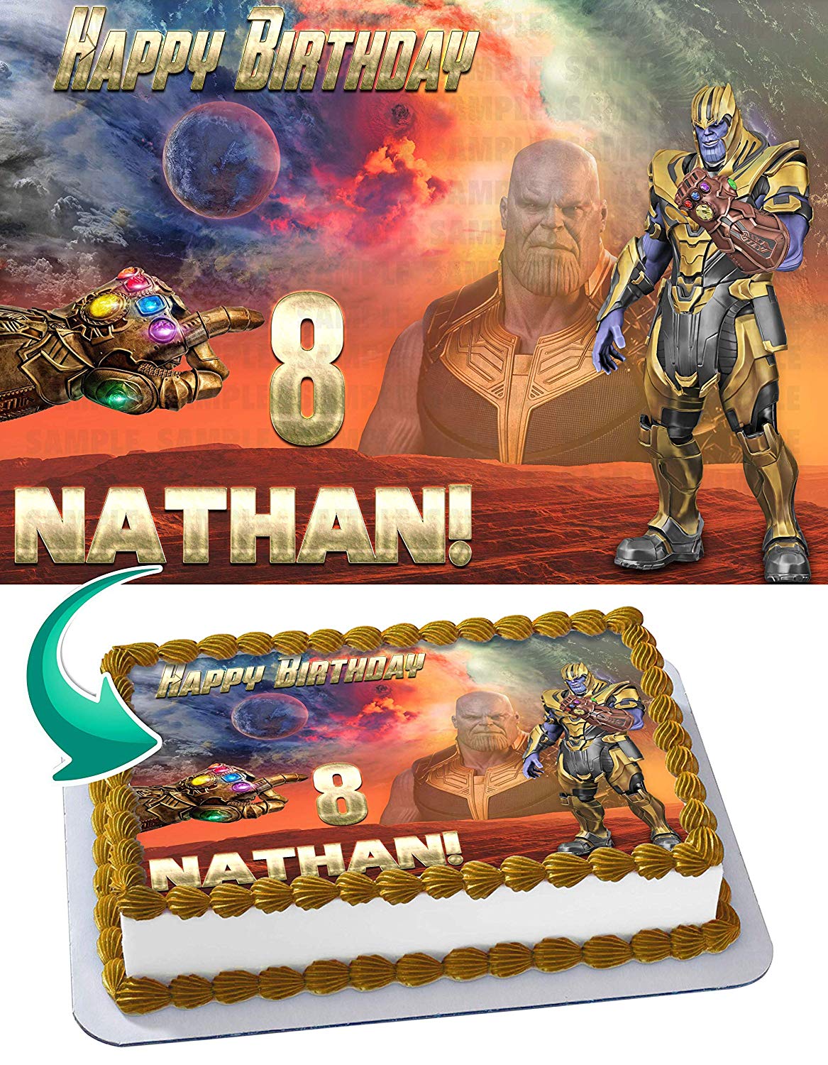 Thanos Heroes Infinity Edible Cake Topper