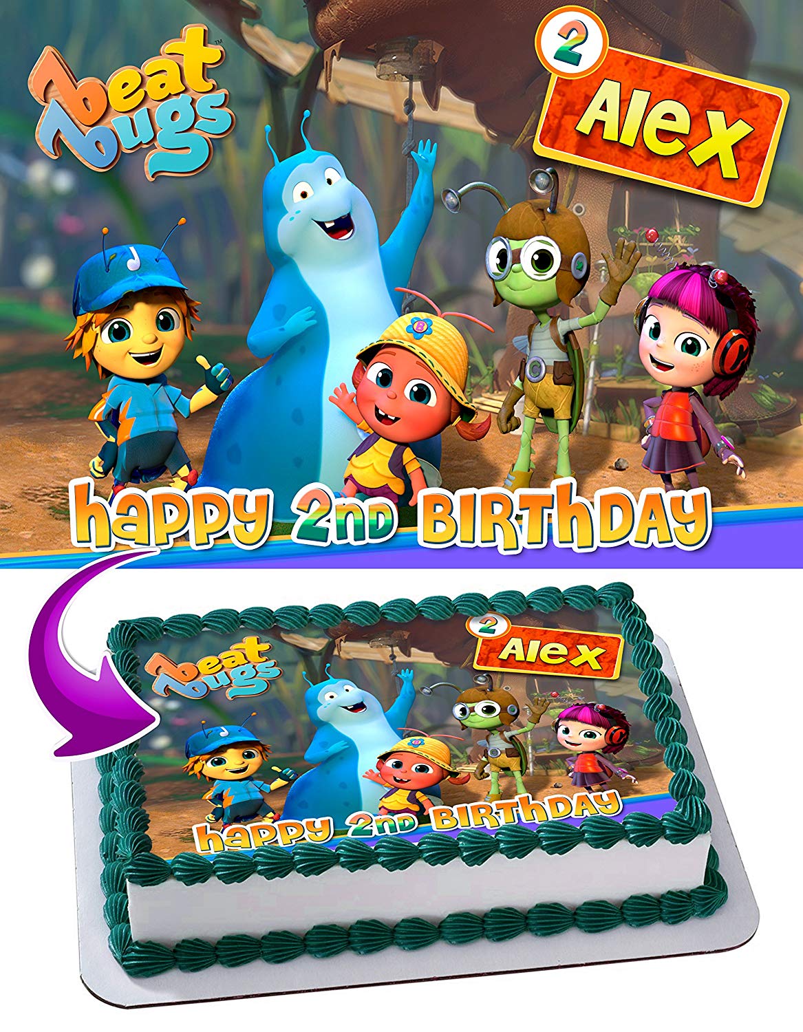 Beat Bugs Edible Cake Topper