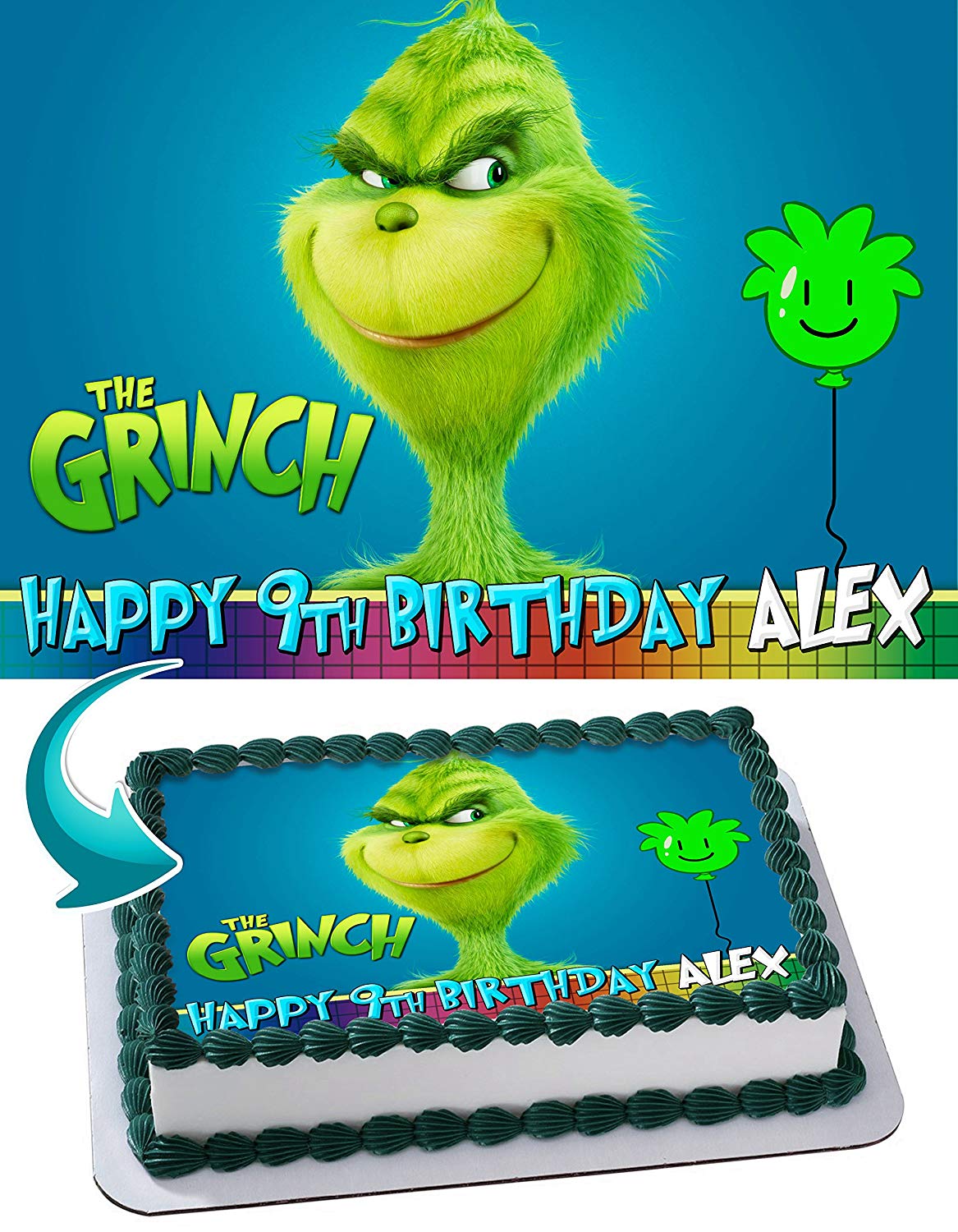 The Grinch Edible Cake Topper