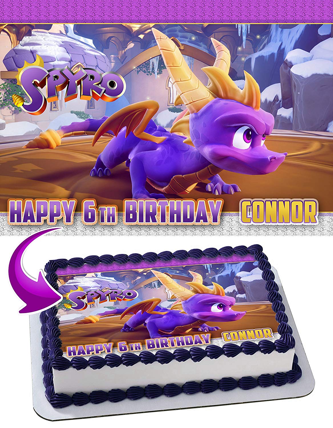 Spyro The Dragon Edible Cake Topper