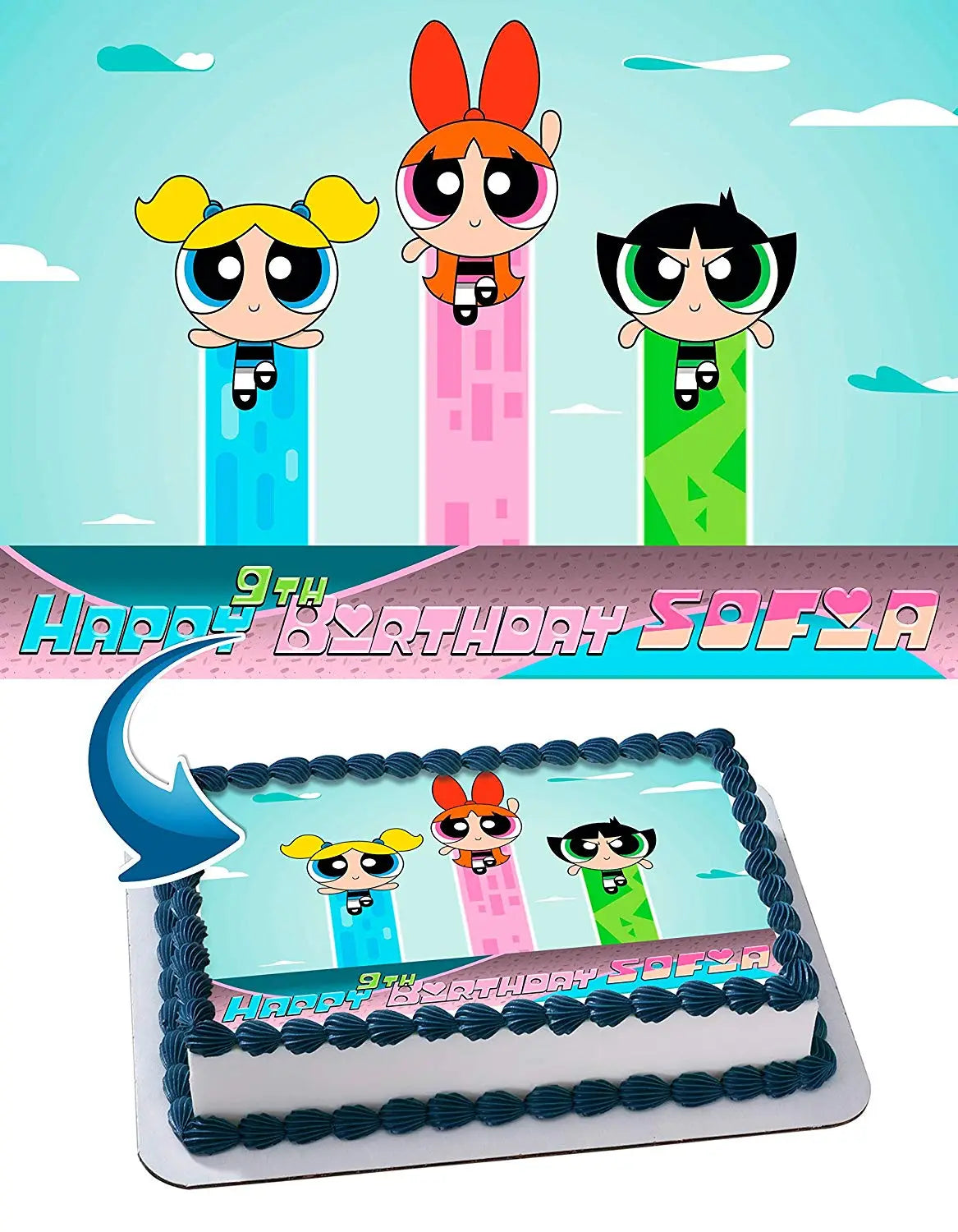 The Powerpuff Girls Edible Cake Topper