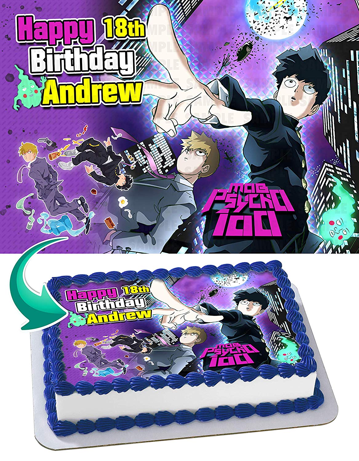 Mob Psycho 100 Edible Cake Topper