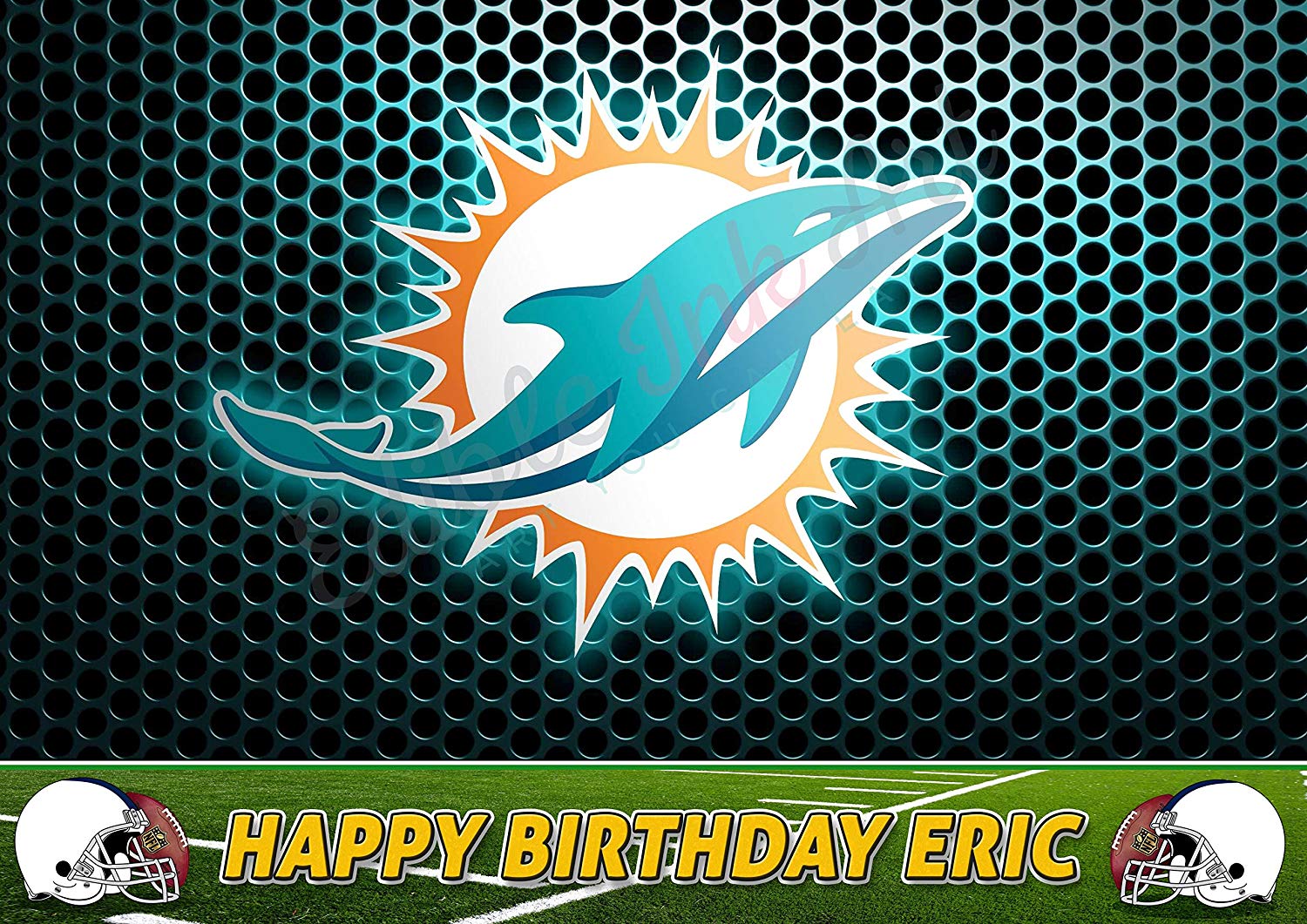 Miami Dolphins FootBall Edible Cake Topper
