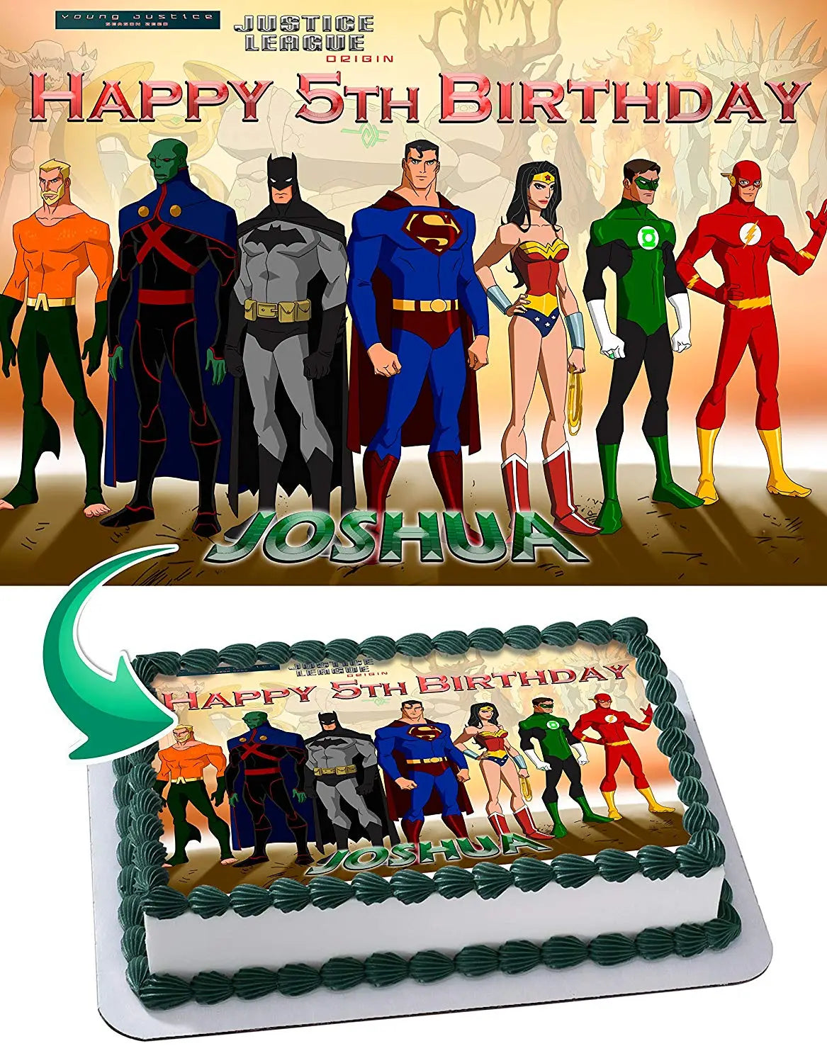 Young Justice Edible Cake Topper