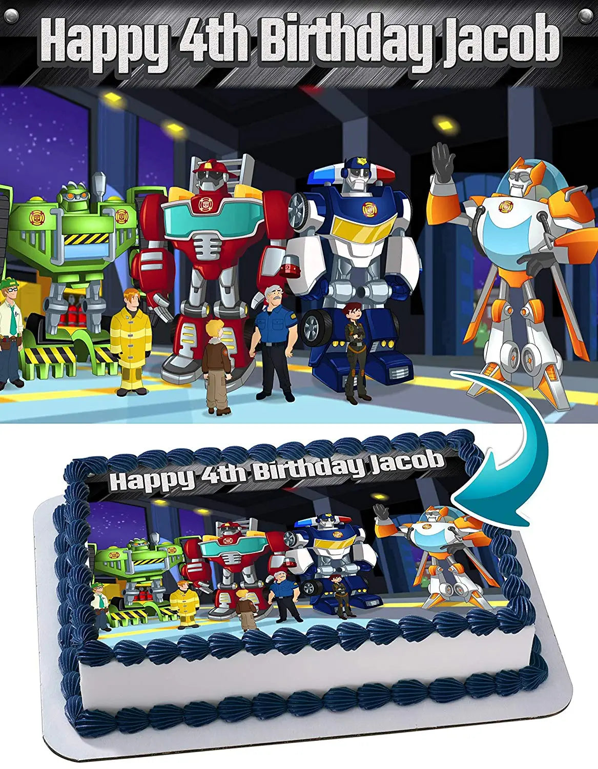 Transformer Rescue Bots Edible Cake Topper