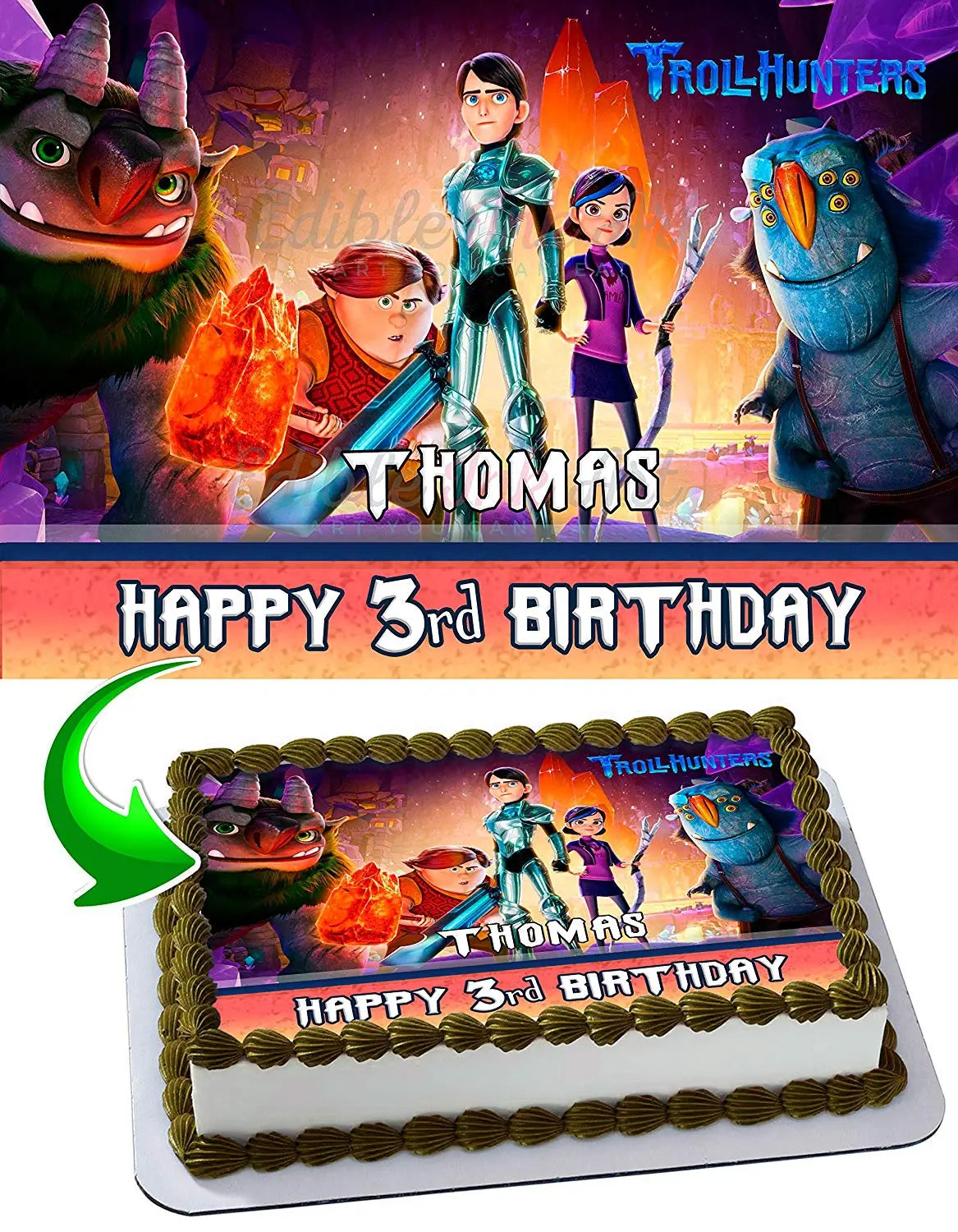 Trollhunters Edible Cake Topper