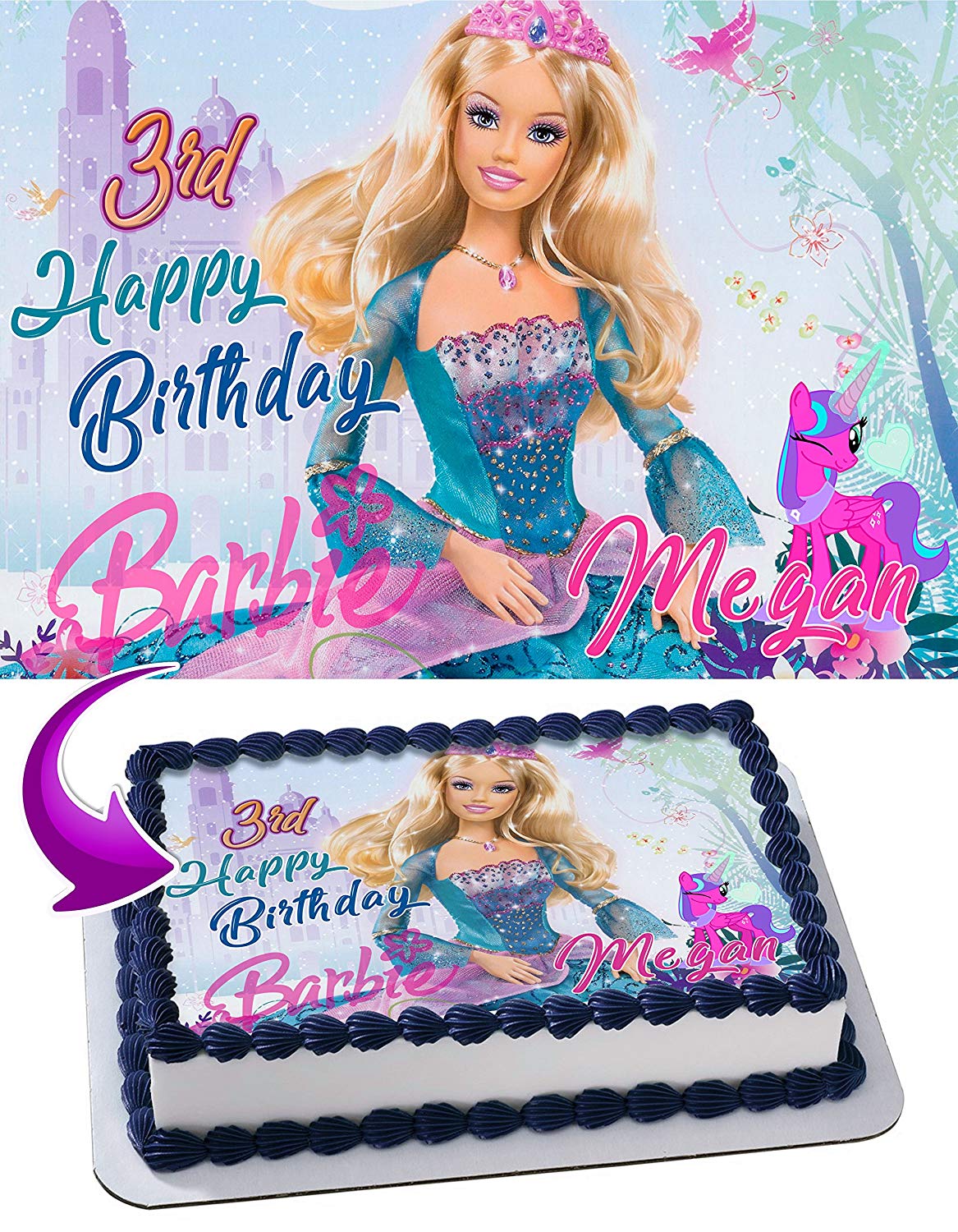 Barbye Edible Cake Topper