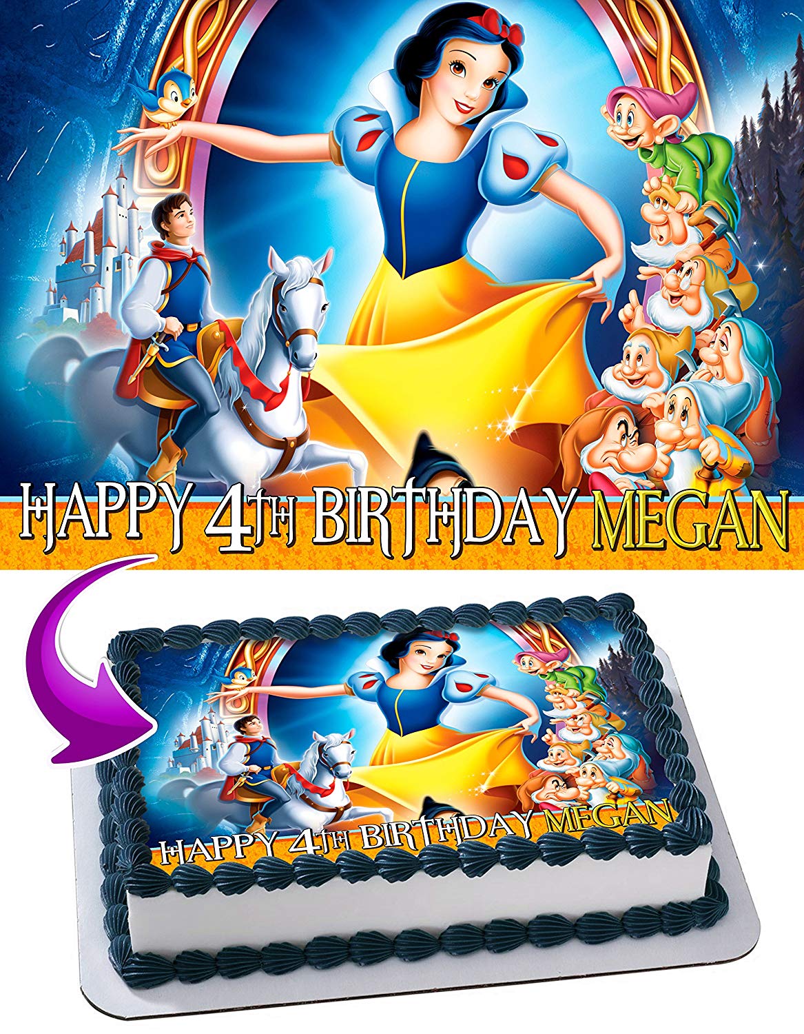 Snow White Edible Cake Topper