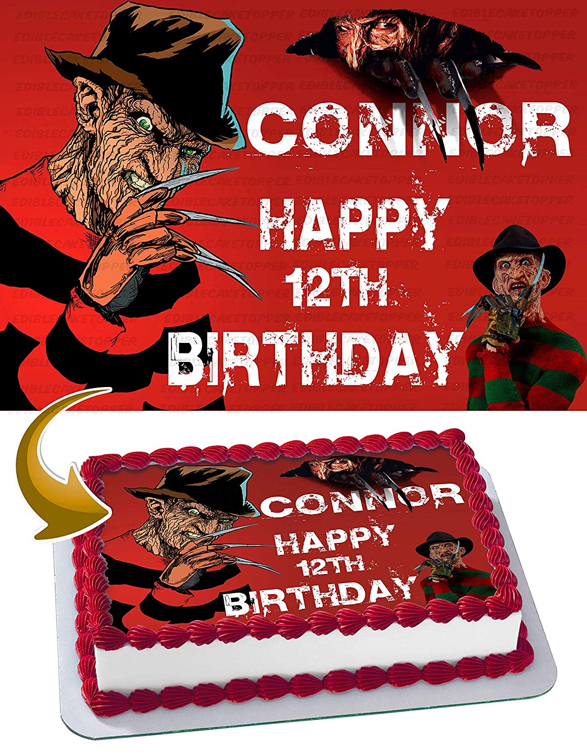 Freddy Krueger Edible Cake Topper