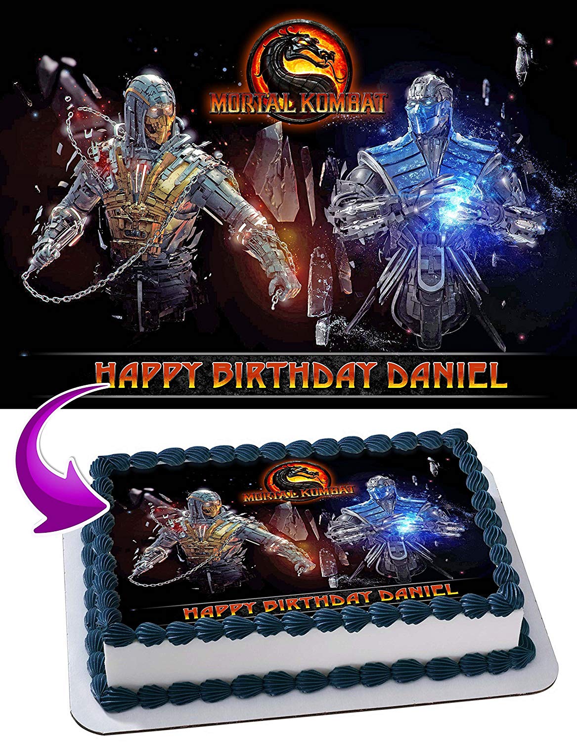 Mortal Kombat Edible Cake Topper