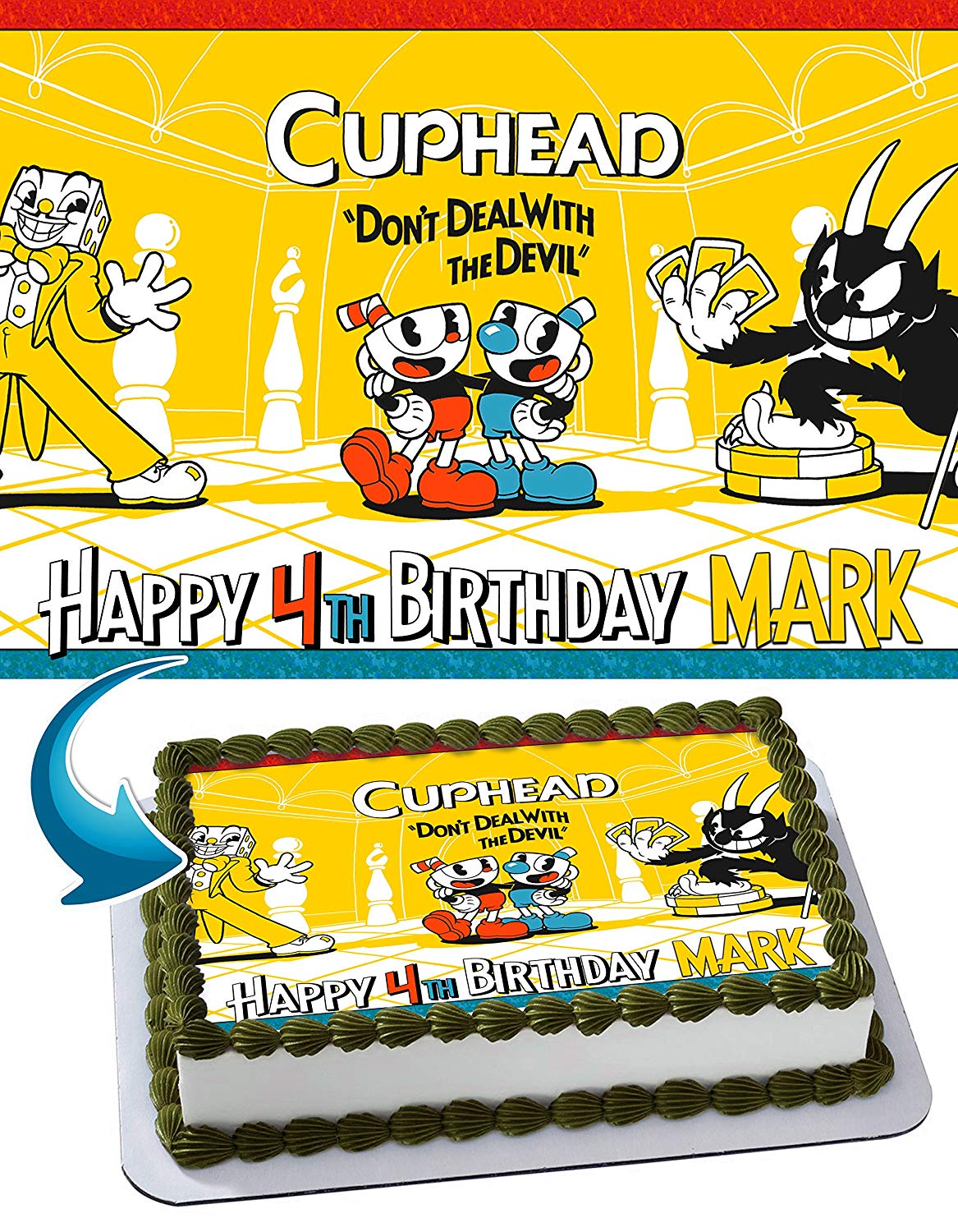 CupHead CHG Edible Cake Topper