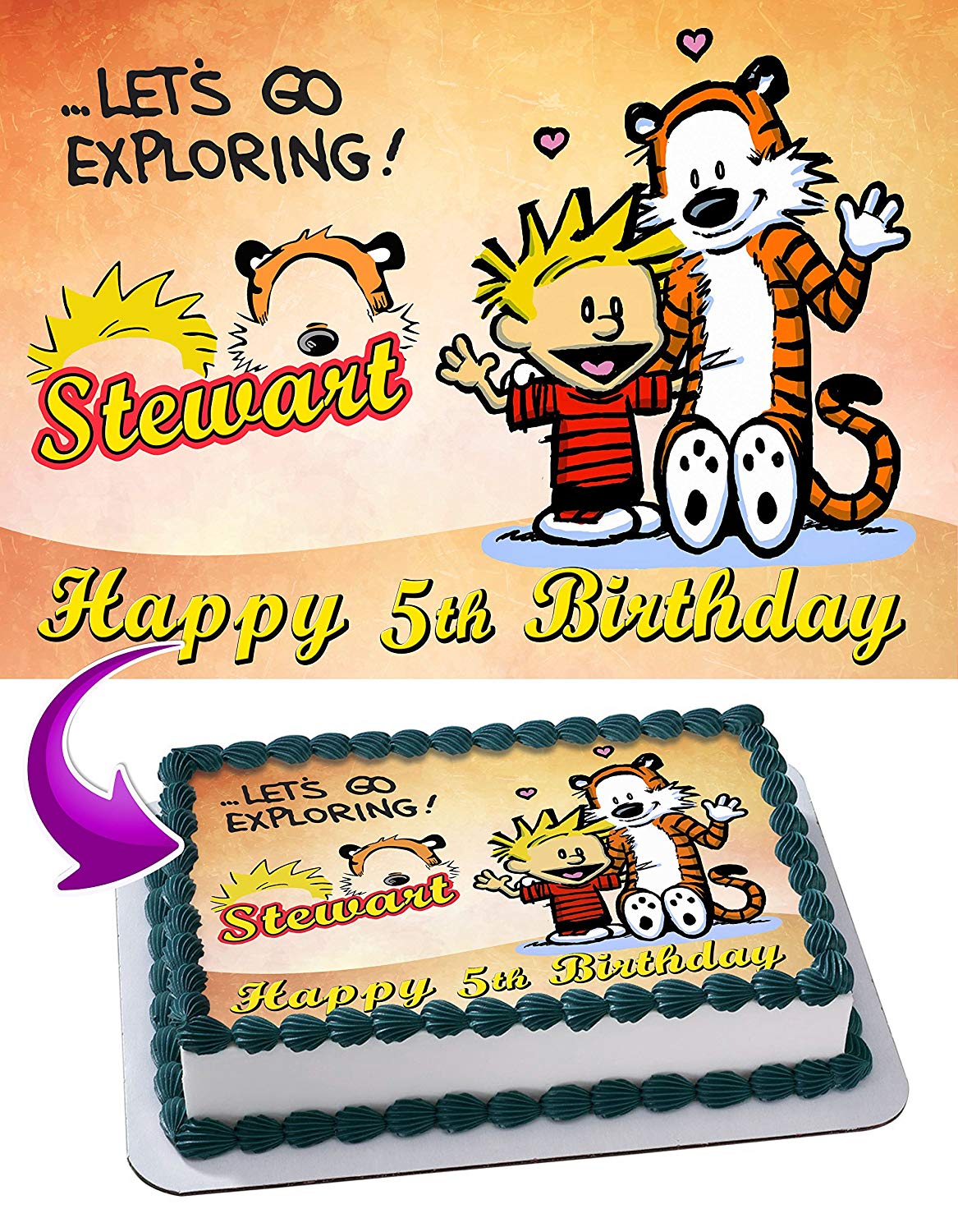 Calvin and Hobbes Edible Cake Topper