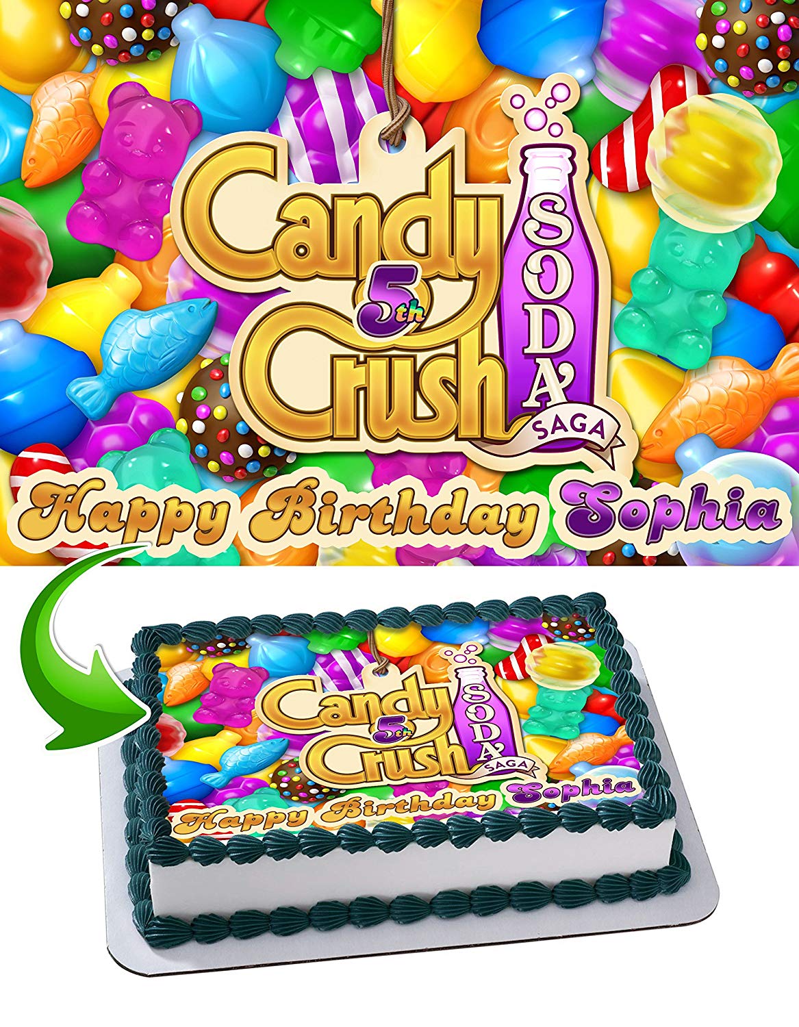 Candy Crush Saga Edible Cake Topper