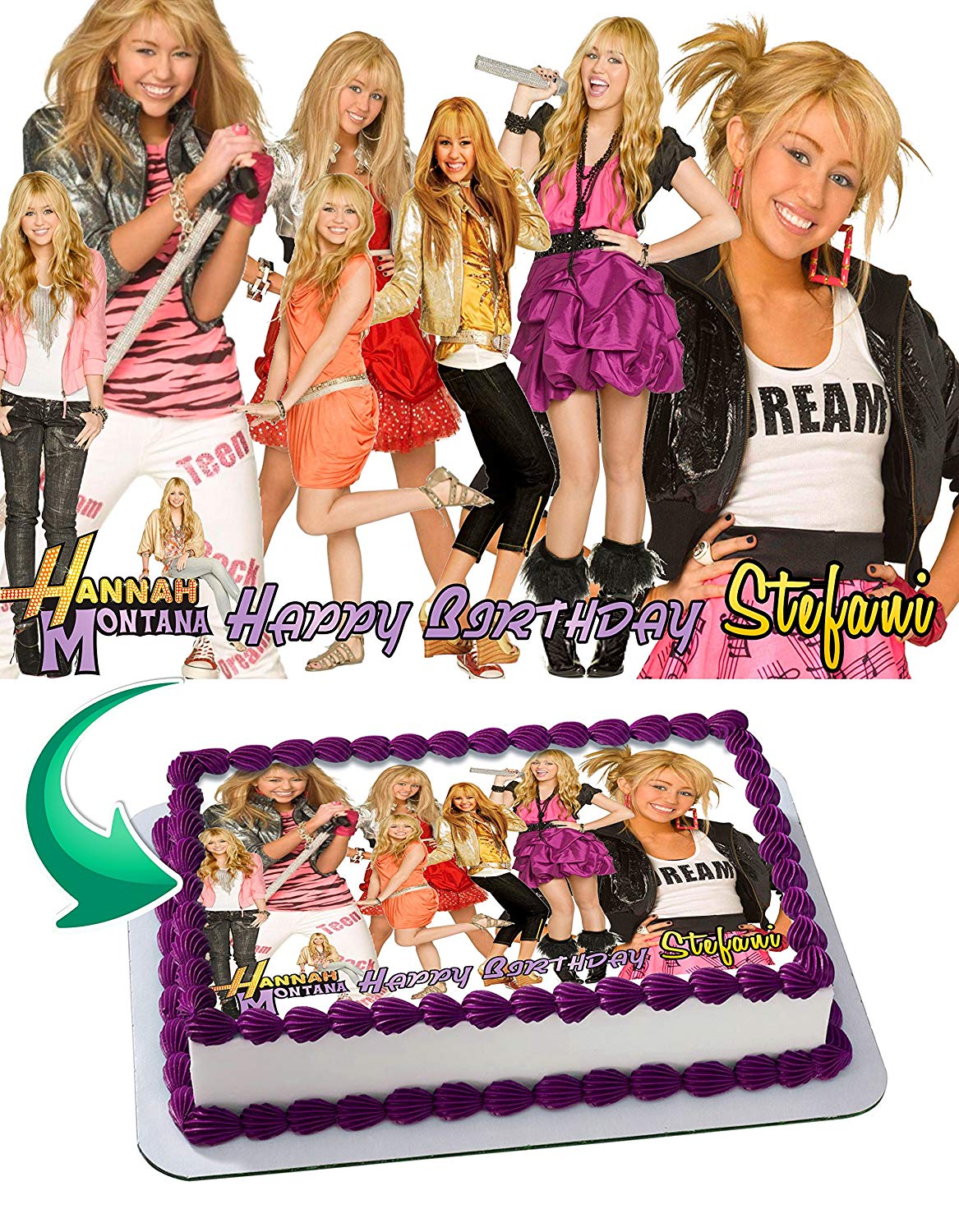 Hannah Montana Edible Cake Topper
