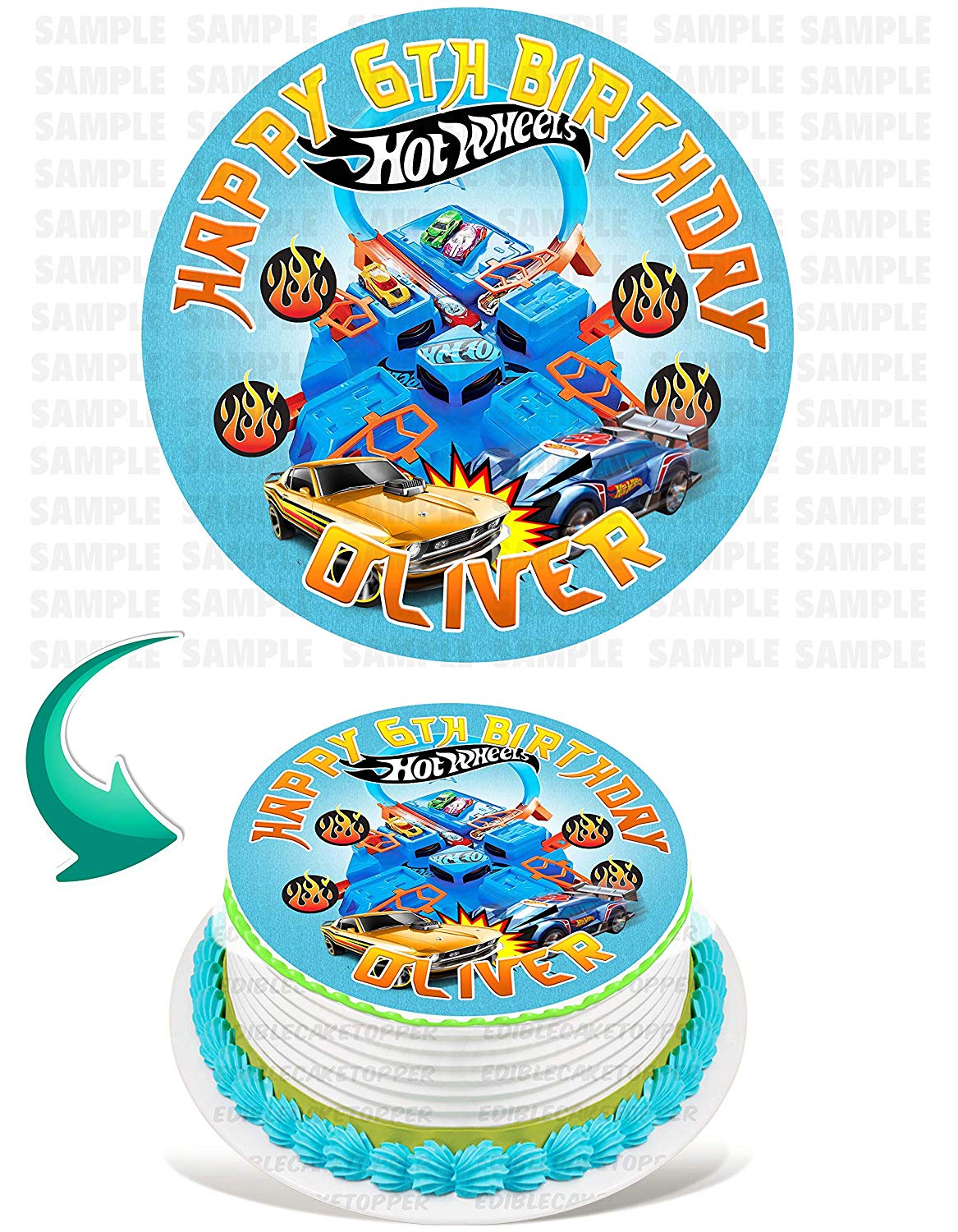 Hot Wheels Speed Cars Toys Wheels Round – Icing Sheet Birthday - Personalized Edible Cake Topper | Custom Icing Sheet | Birthday Cake Decoration