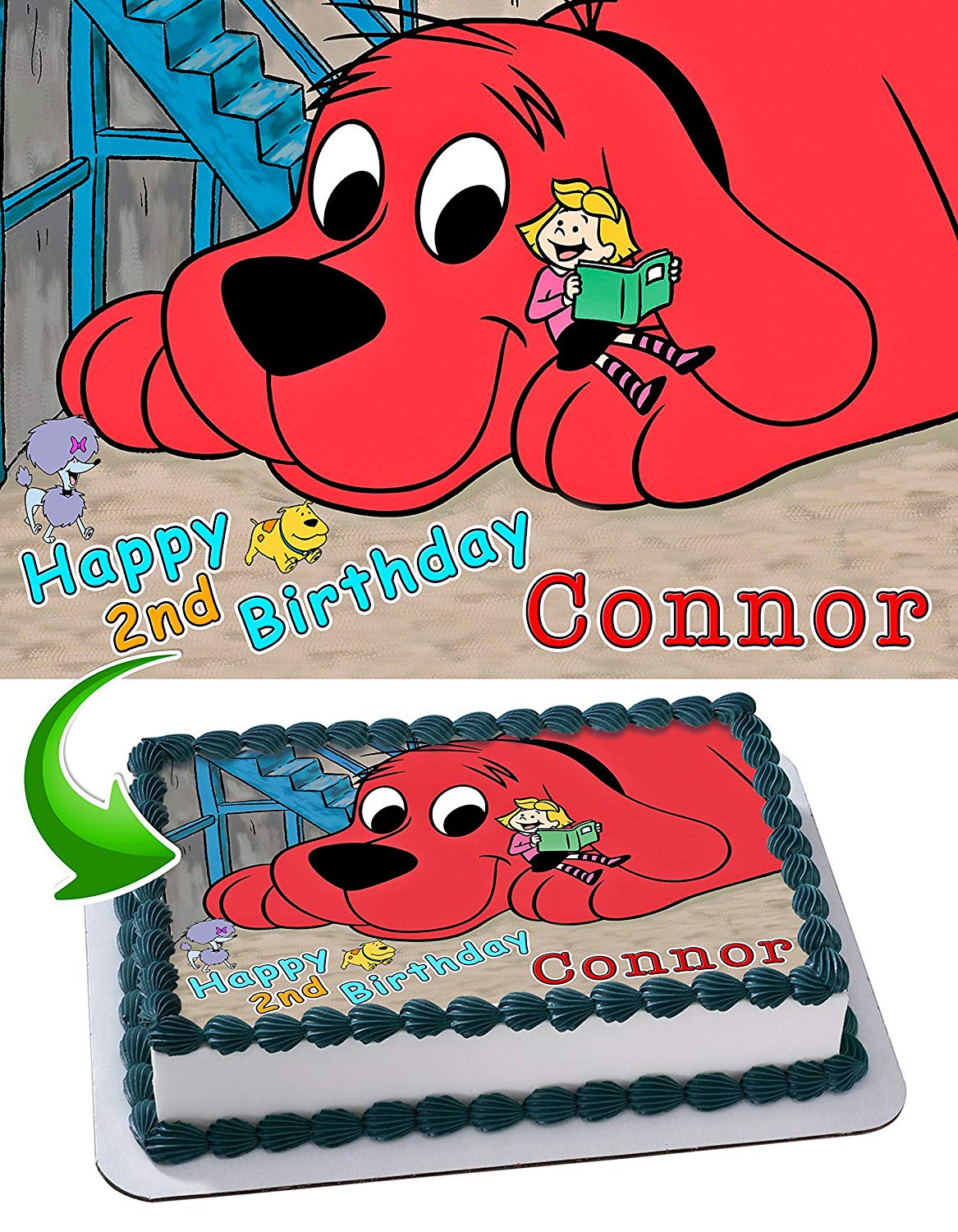 Clifford the Big Red Dog Edible Cake Topper