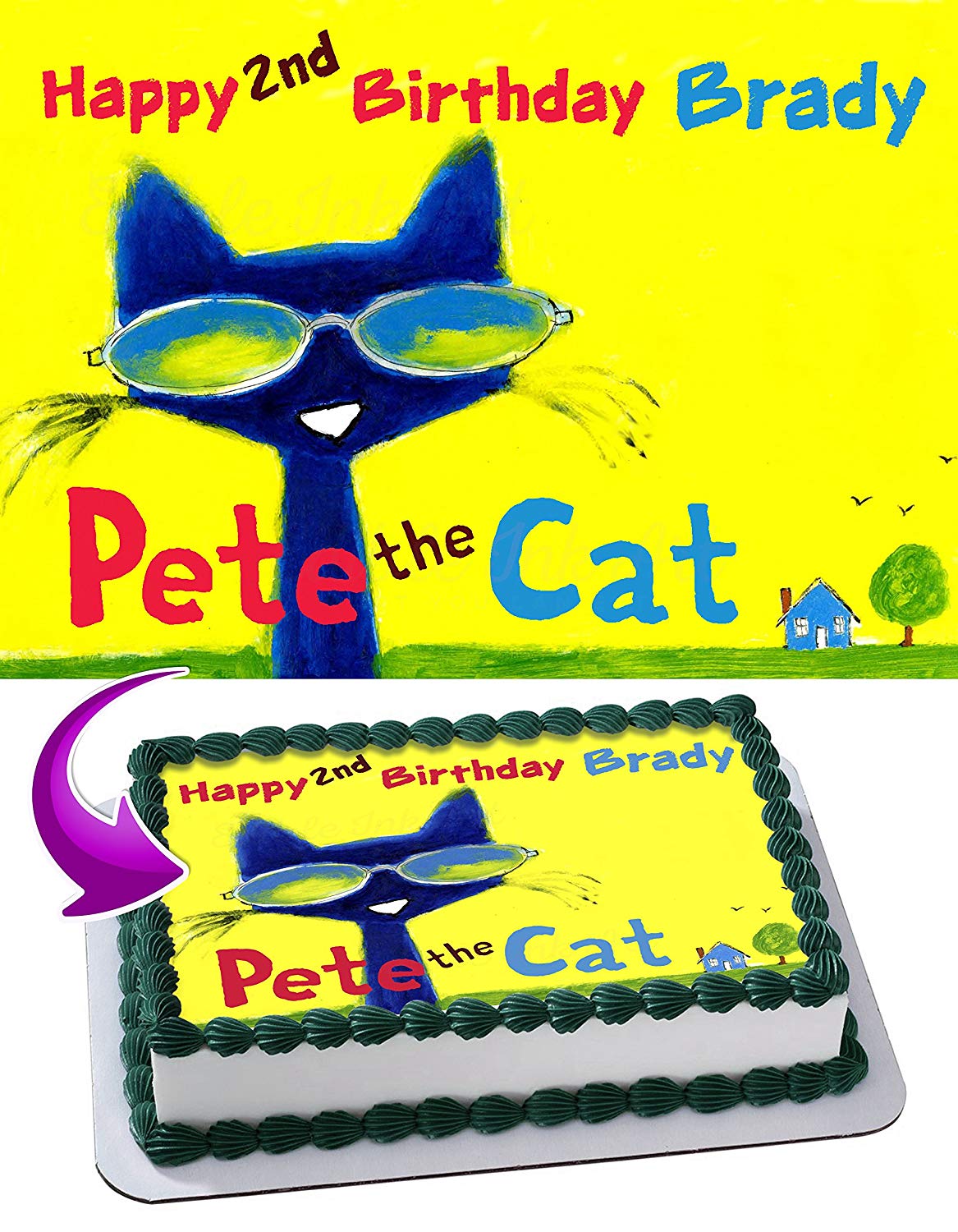 Pete the Cat Edible Cake Topper