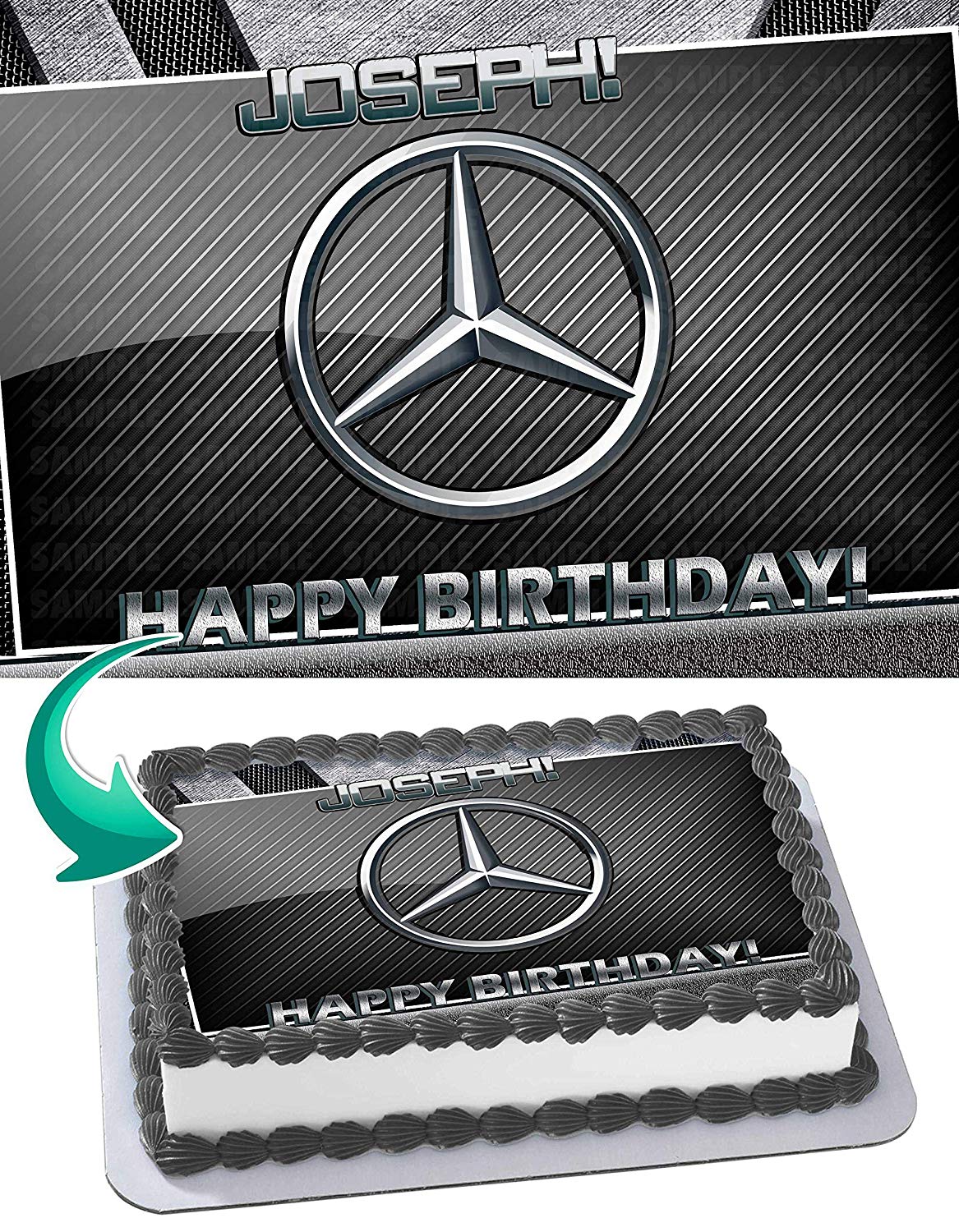 Mercedes Ben Edible Cake Topper
