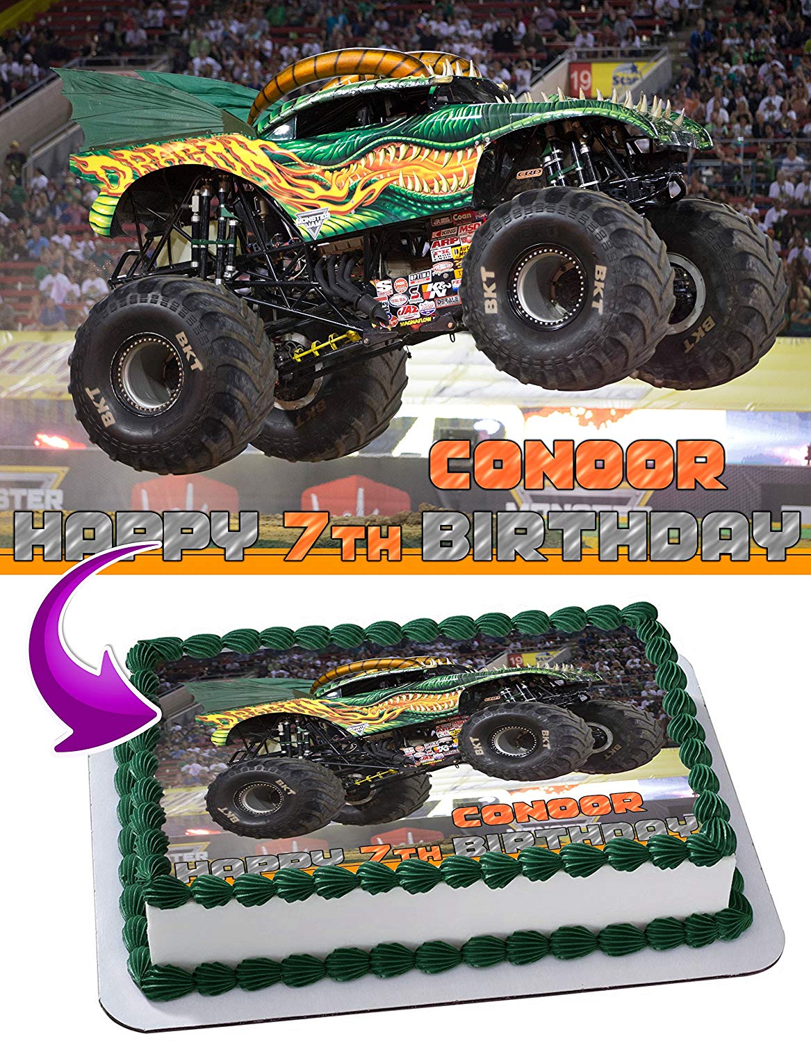Dragon Big Truck Edible Cake Topper