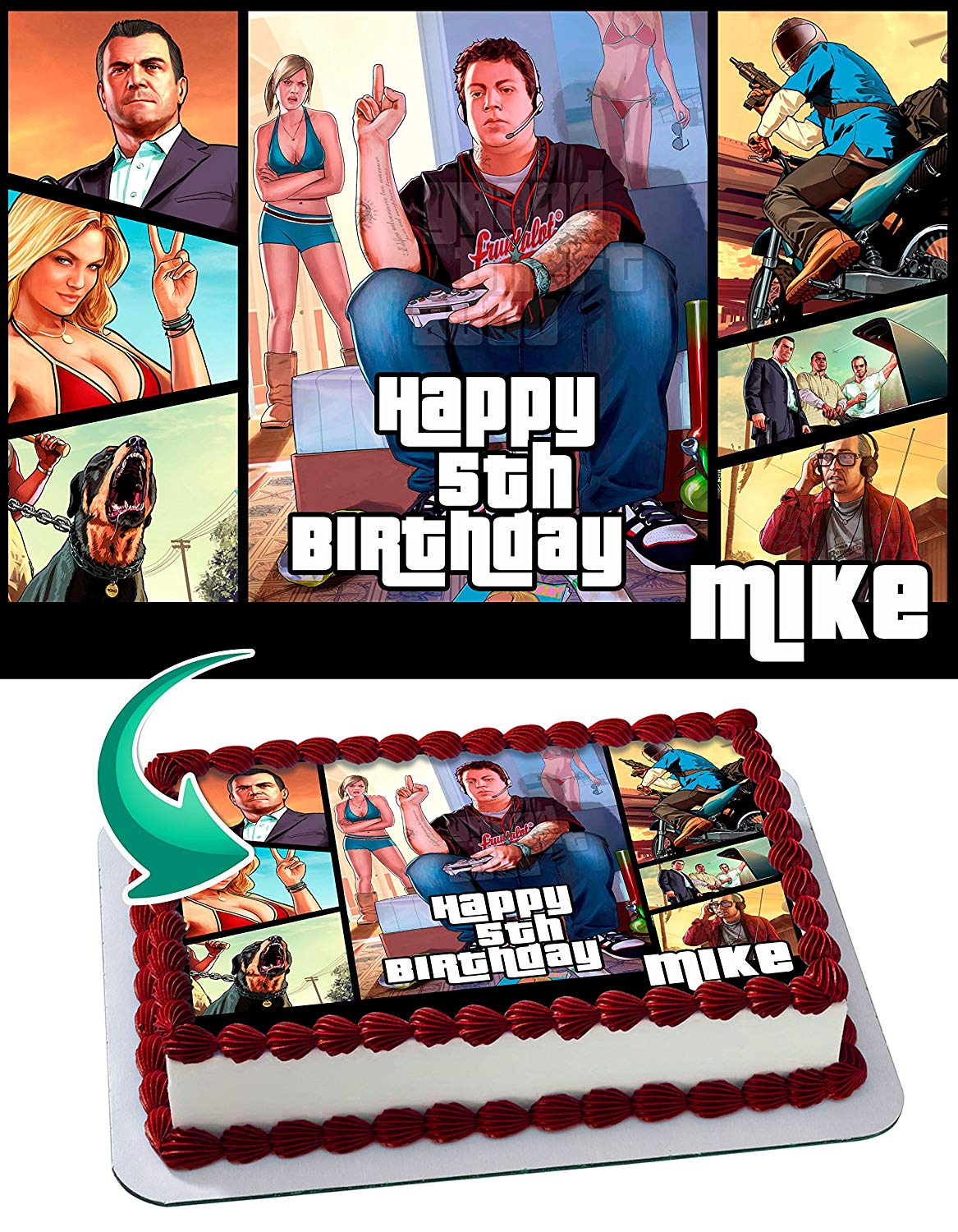 Grand Theft Auto Edible Cake Topper