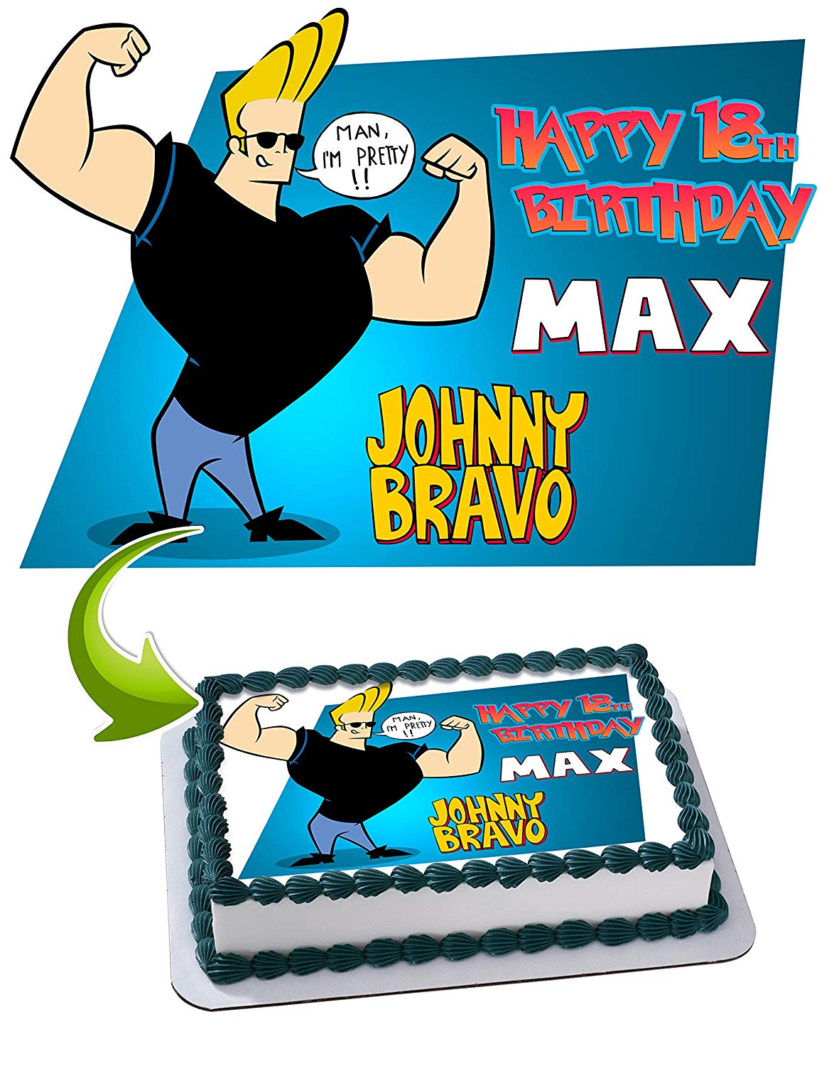 Johnny Bravo Edible Cake Topper