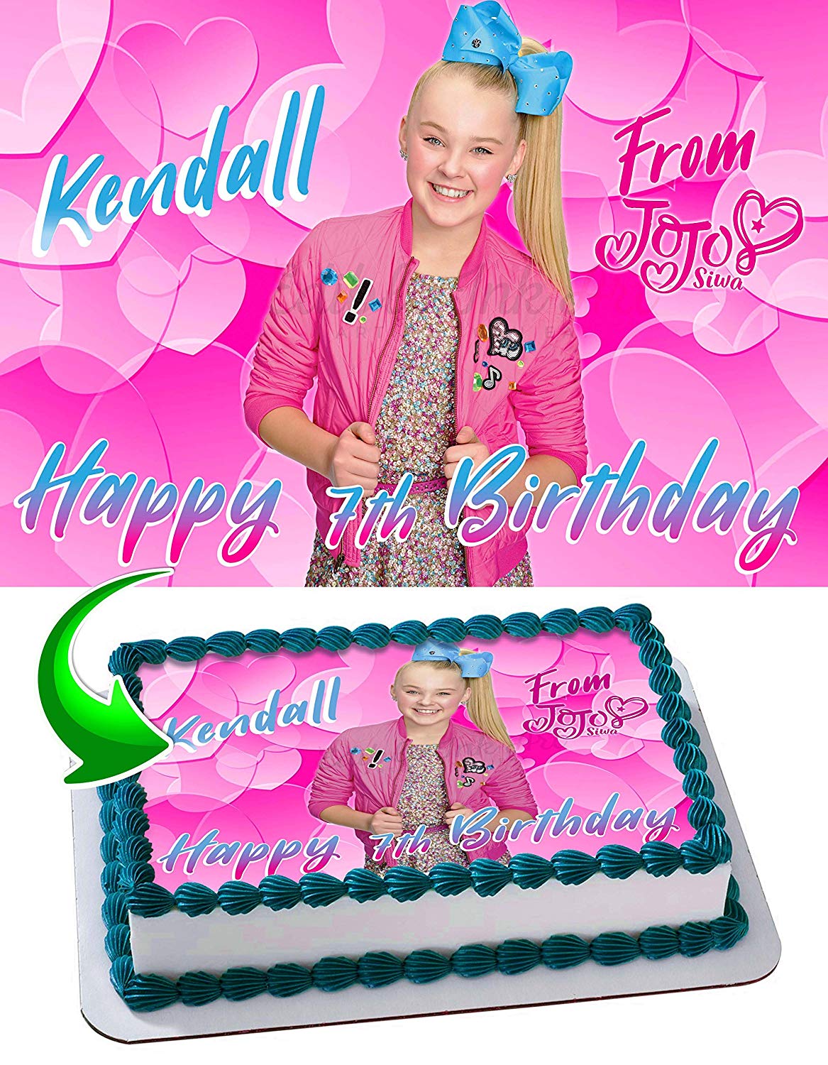JoJo Siwa Joelle Joanie Siwa Edible Cake Topper