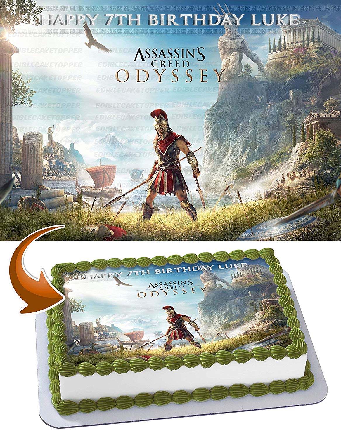 Assassins Creed Odyssey Edible Cake Topper