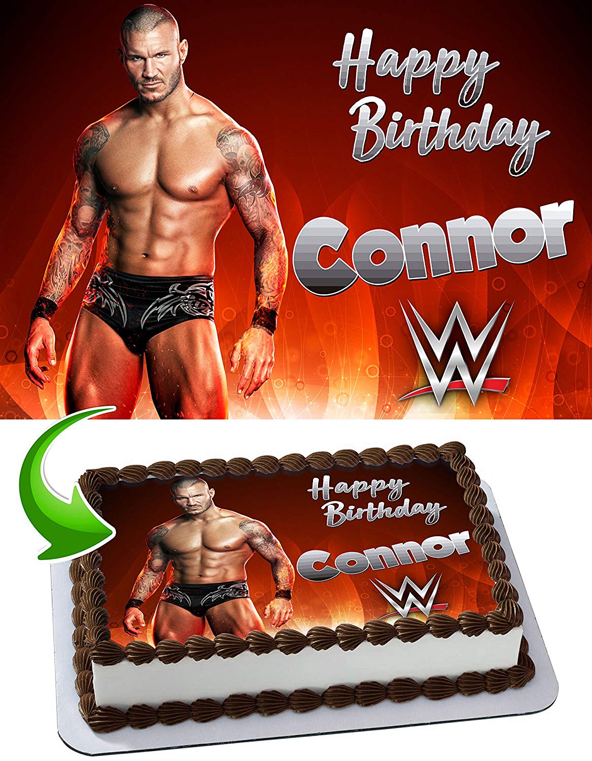 Randy Orton Wrestler W Edible Cake Topper