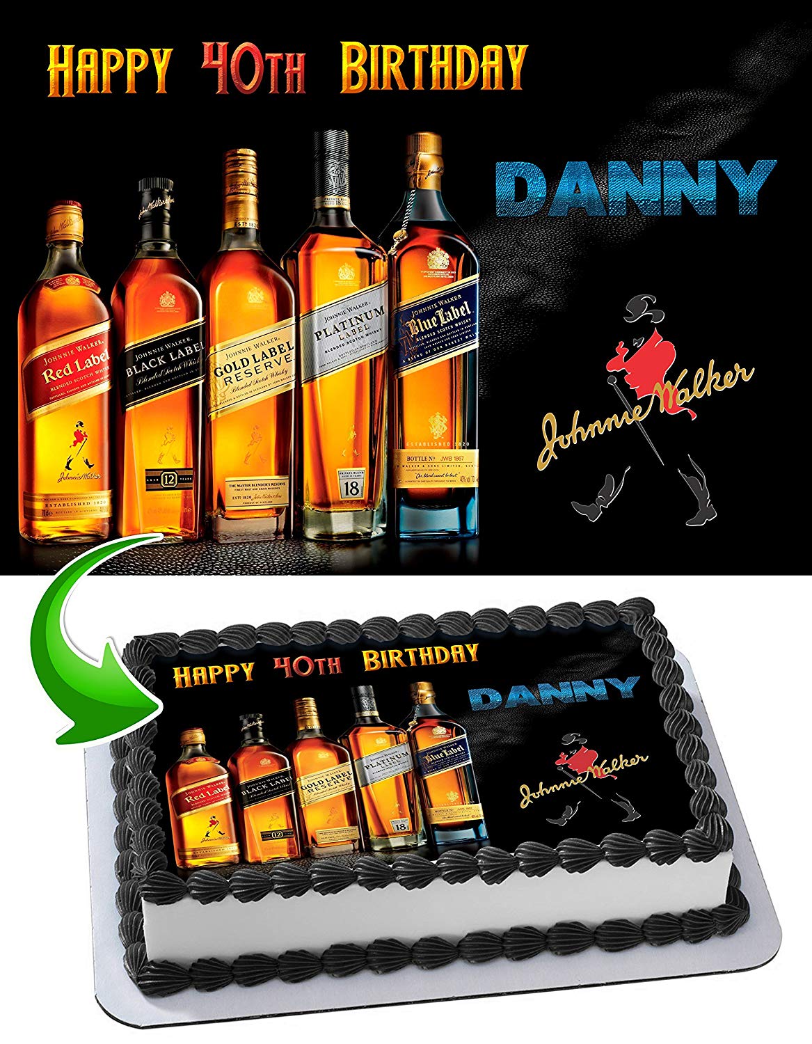 Johnnie Walker Edible Cake Topper