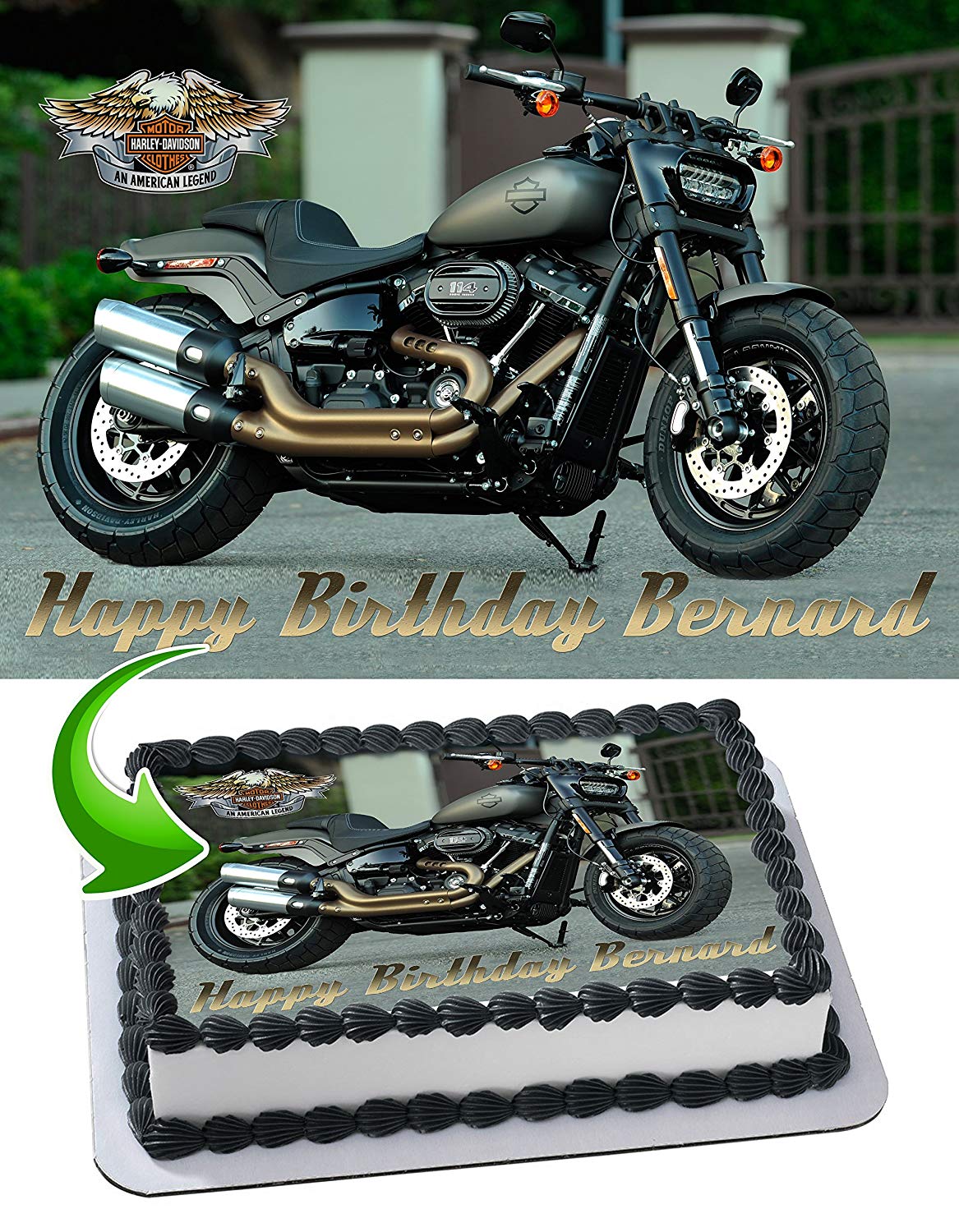 Harley Bike Motorcycle Edible Cake Topper