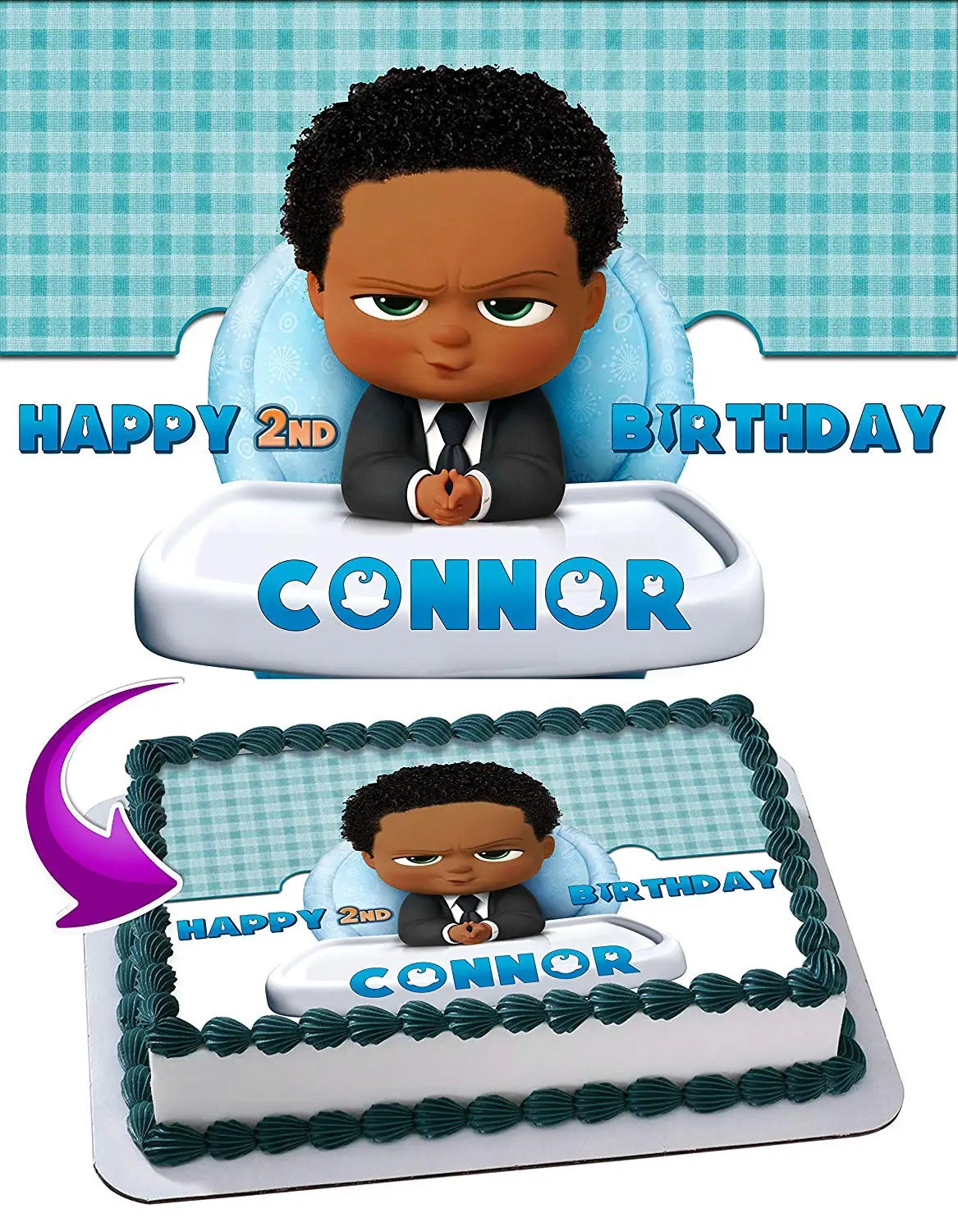 The Kids Baby African American Edible Cake Topper