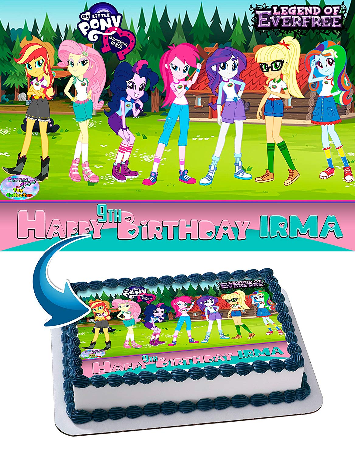 Little Ponys Equestria Girls Legend of Everfree Edible Cake Topper