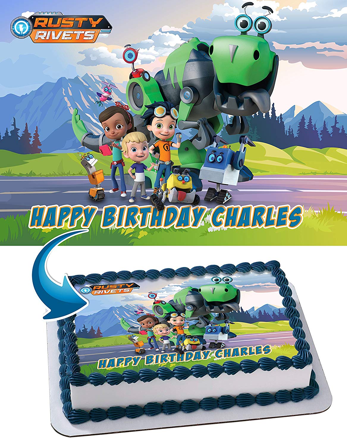 Rusty Rivets Edible Cake Topper