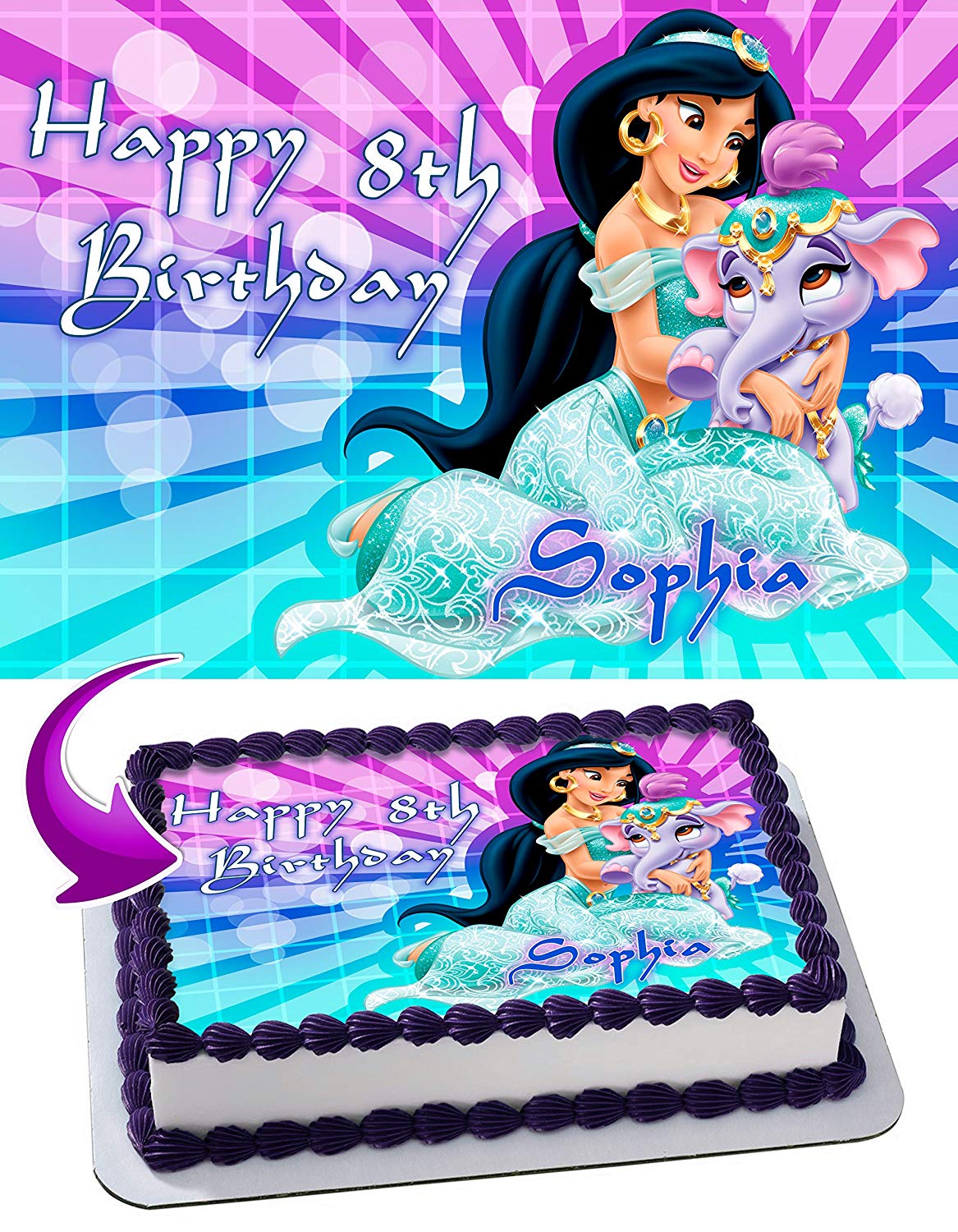 Princess Jasmine Aladdin Edible Cake Topper