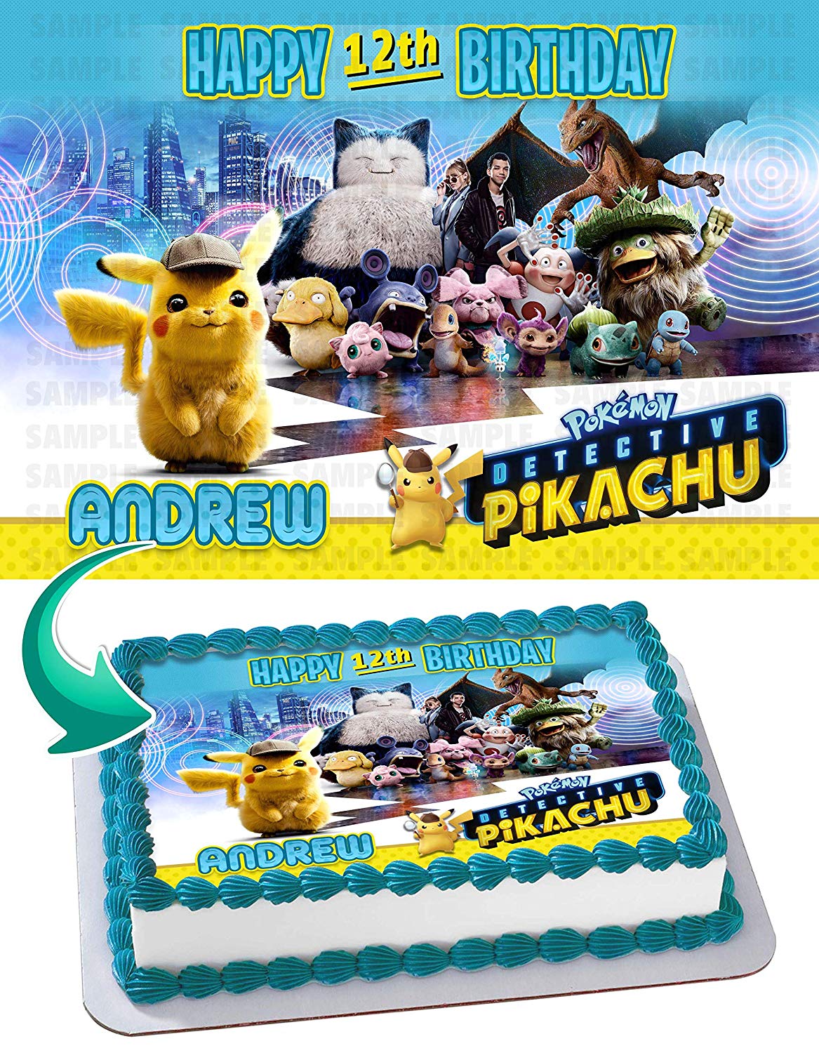 Pokekids Detective Pikachu Edible Cake Topper