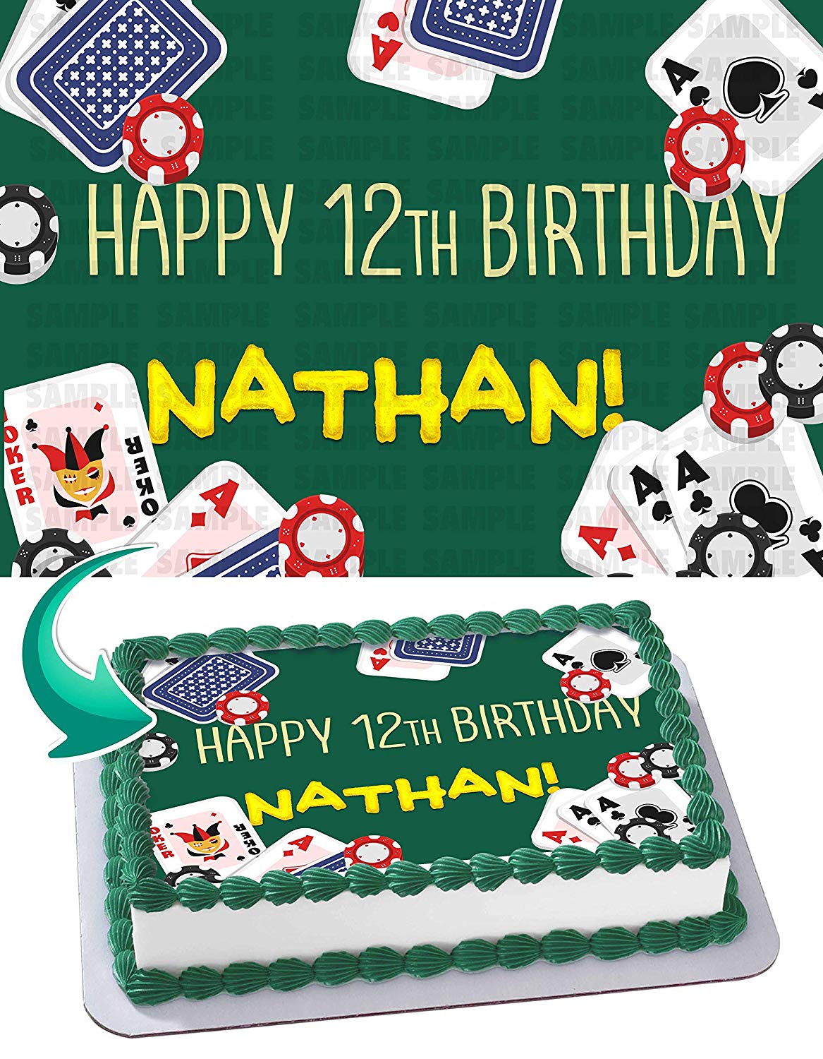 Casino Poker Edible Cake Topper