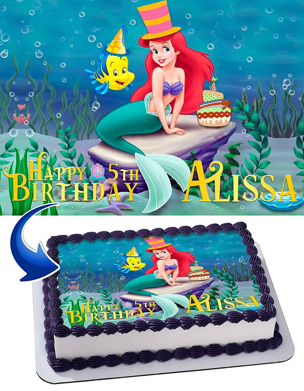 The Little Mermaid Edible Cake Topper