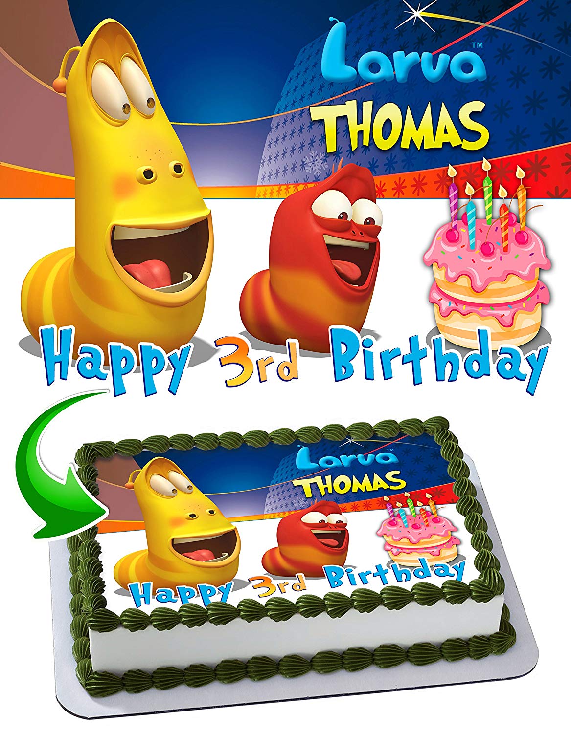 Larva Edible Cake Topper