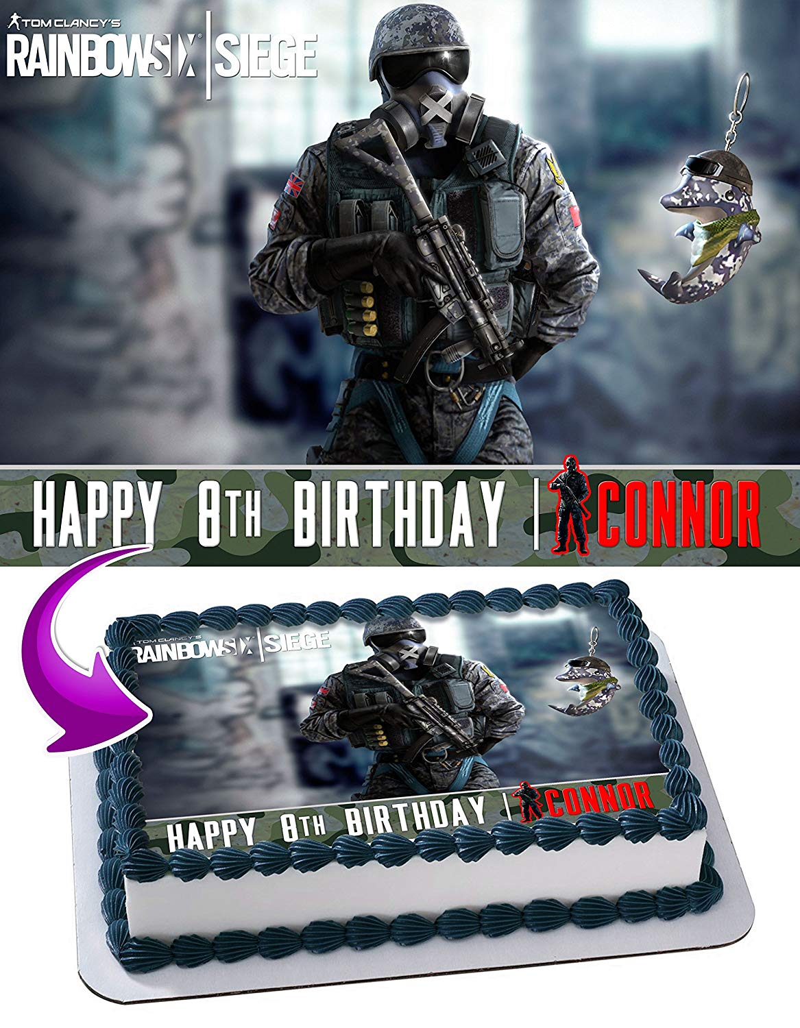 Rainbow Six Tom Clancy Edible Cake Topper