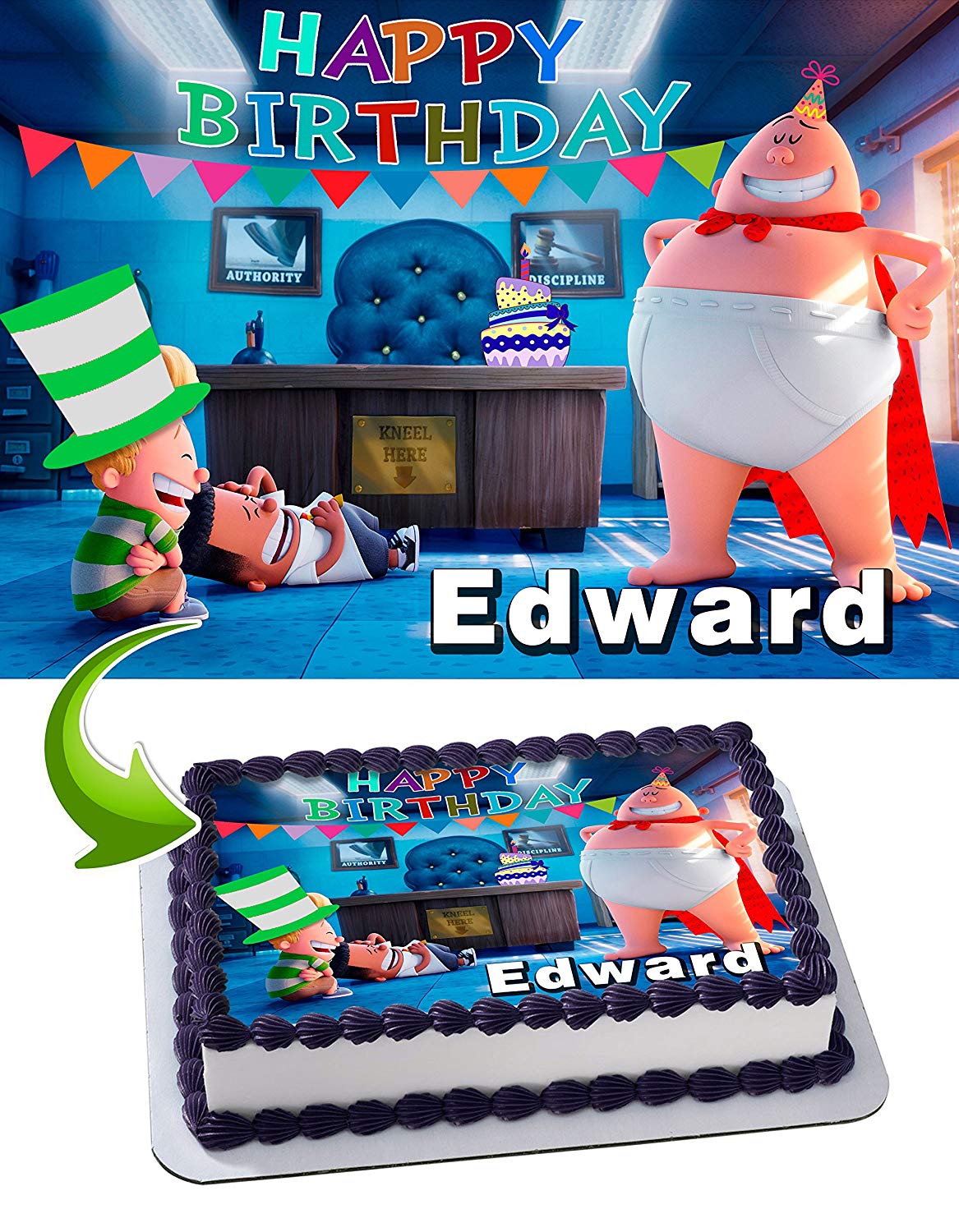 Captain Underpants CPT Edible Cake Topper