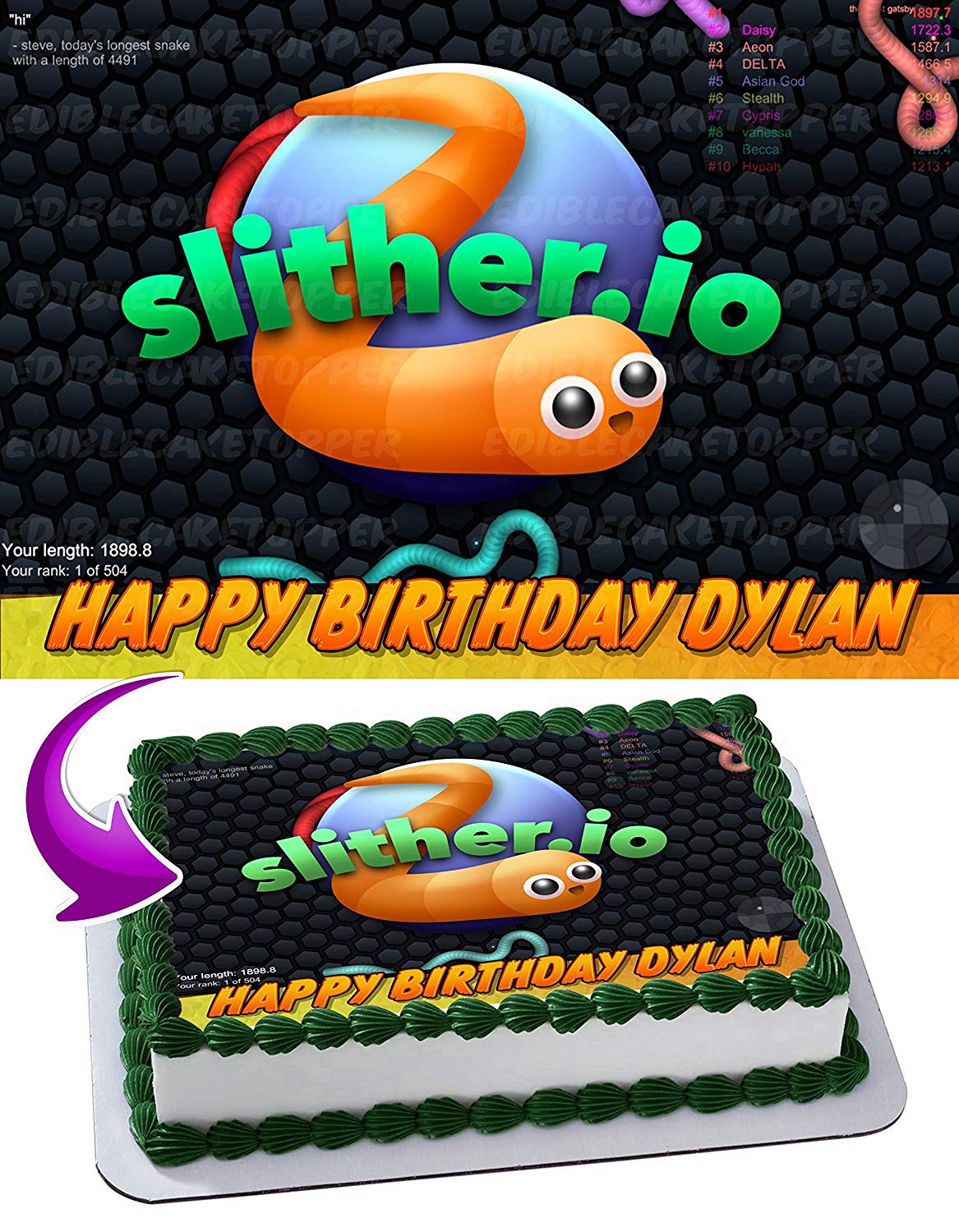 Slither io Edible Cake Topper