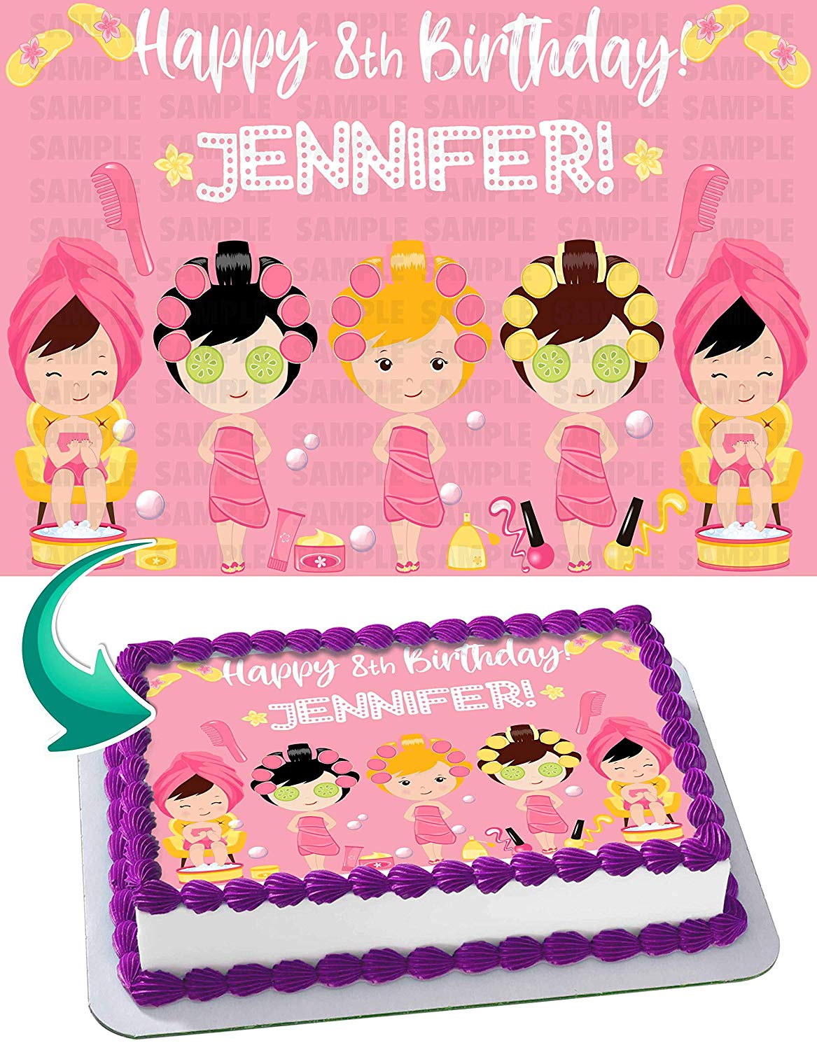 Spa Day Edible Cake Topper
