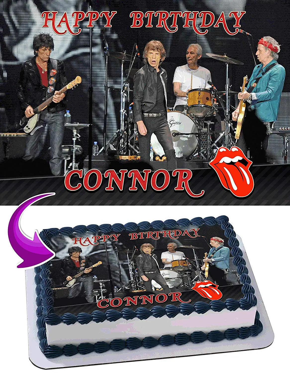 The Rolling Stones Edible Cake Topper