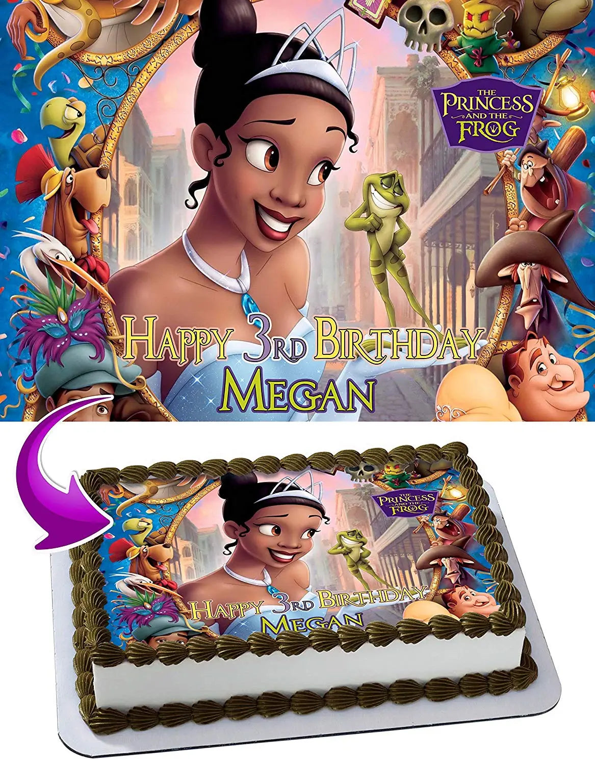 The Princess and The Frog Edible Cake Topper