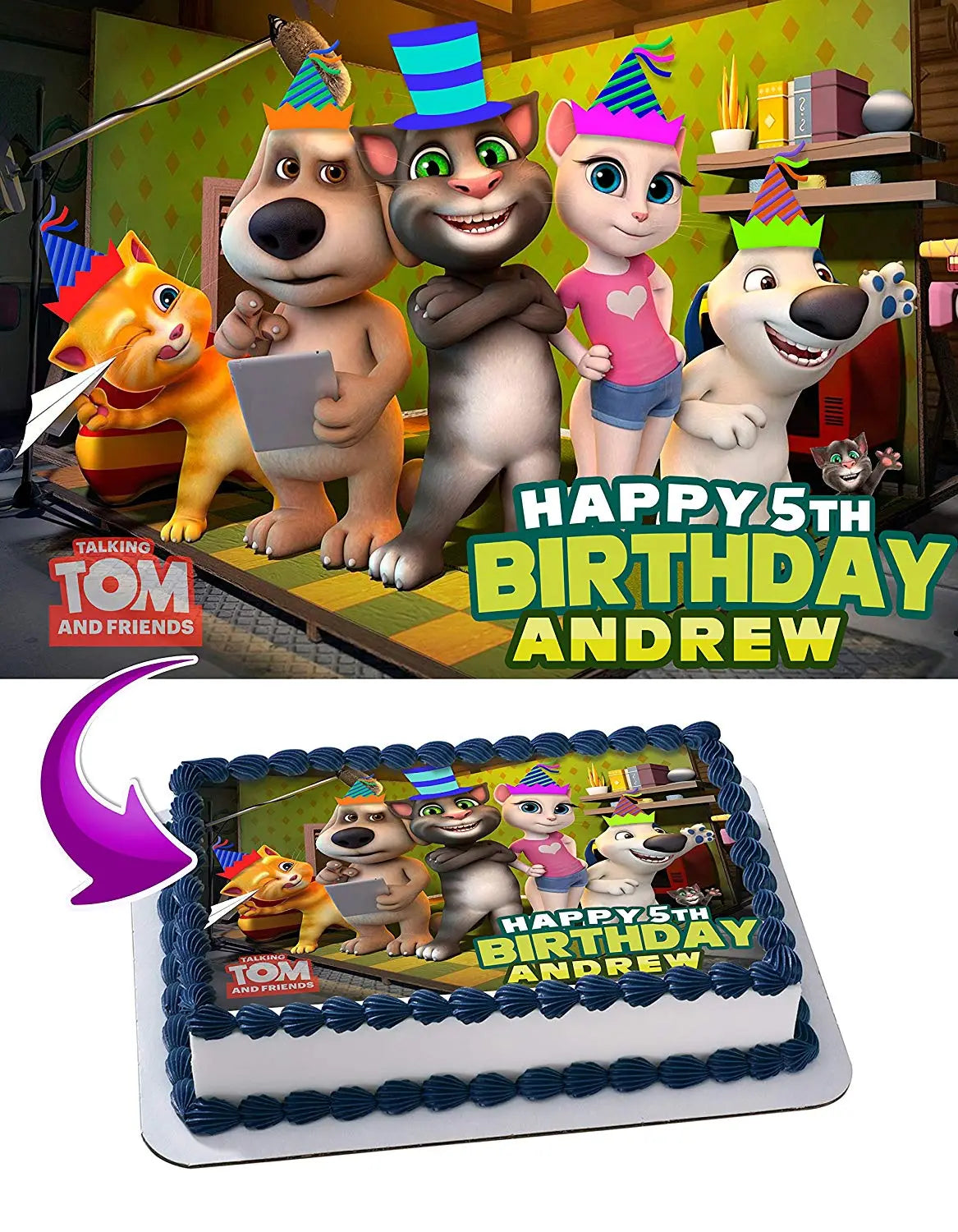 Talking Tom Edible Cake Topper
