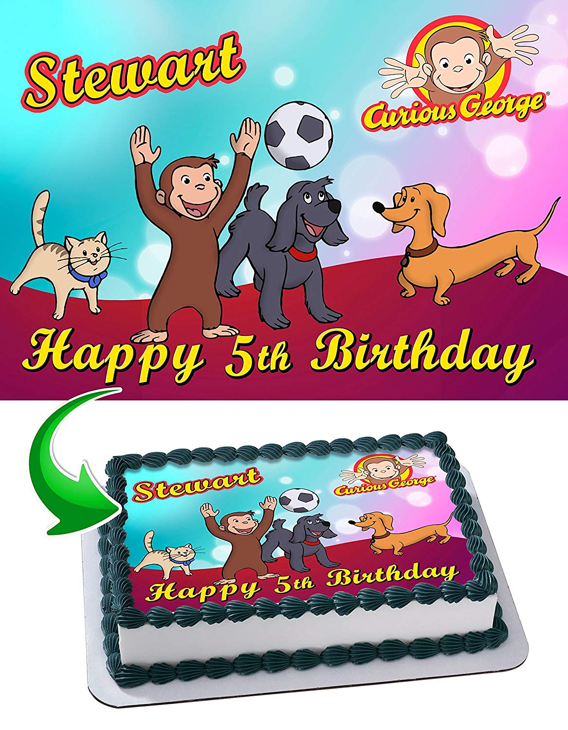Curious George Edible Cake Topper