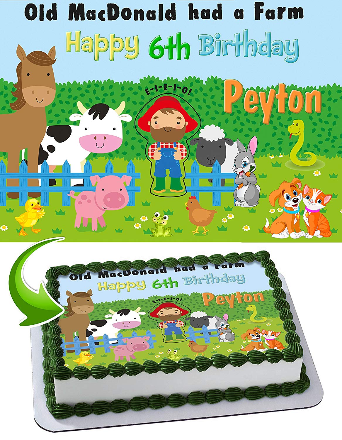Old McDonald Had a Farm Edible Cake Topper