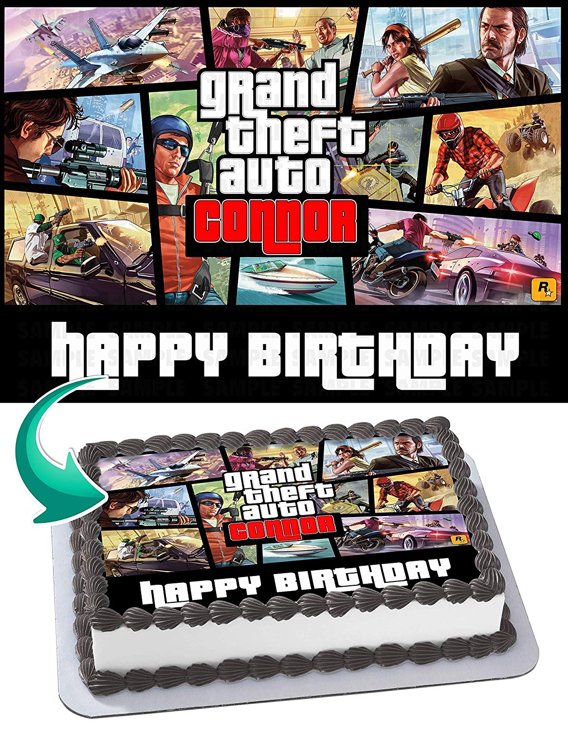 Grand Theft Edible Cake Topper